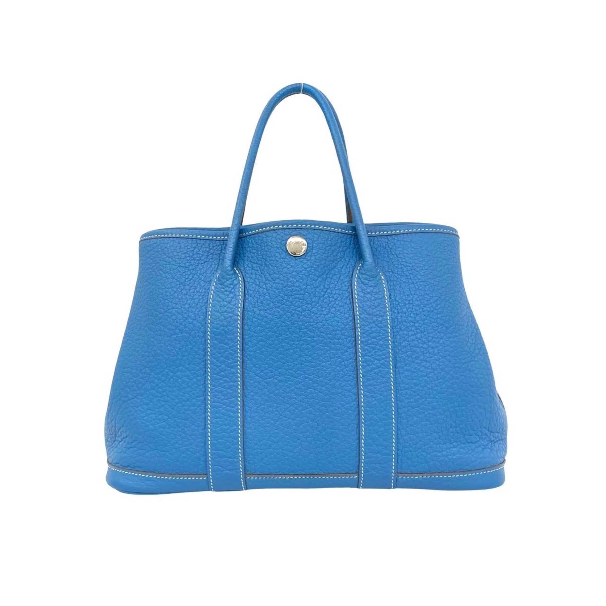 Hermes Blue Buffalo Leather Handbag (Pre-Owned)