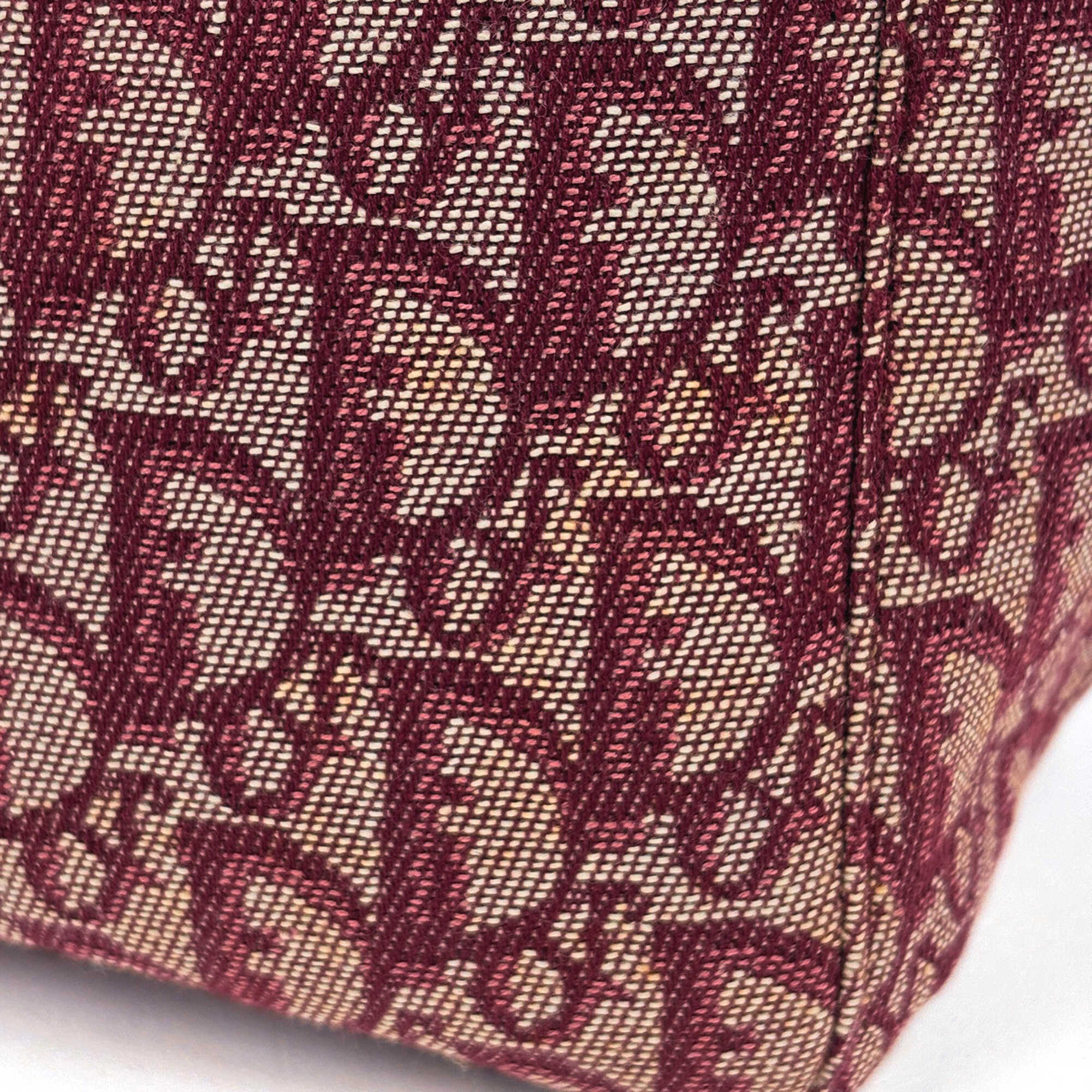 Christian Dior Trotter Bordeaux Canvas Leather Tote Bag (Pre-Owned)