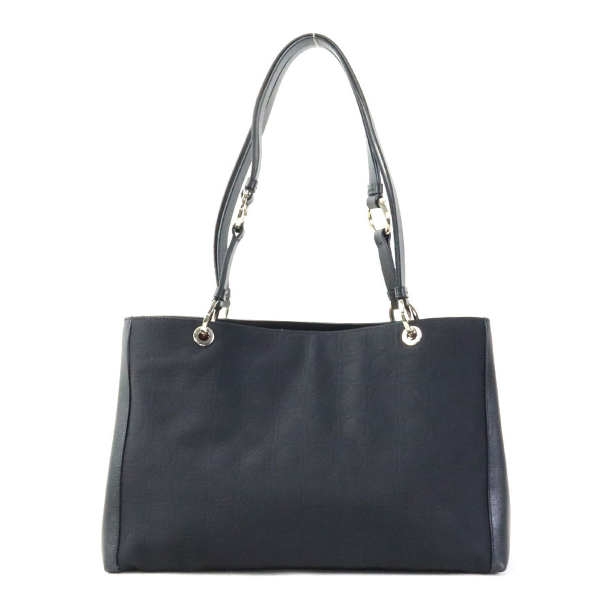 Salvatore Ferragamo Black Nylon Canvas Leather Shoulder Bag (Pre-Owned)