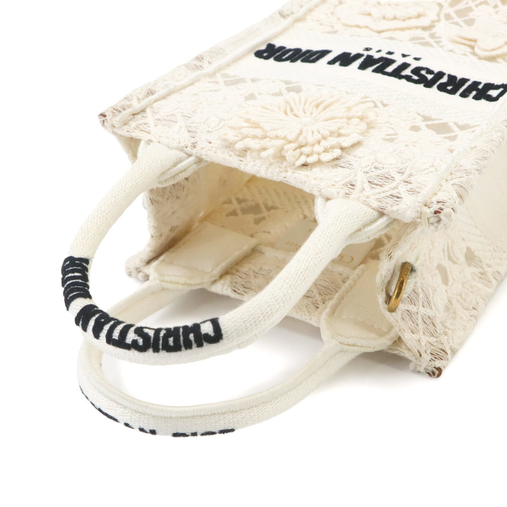 Christian Dior White Canvas Handbag Tote Bag (Pre-Owned)