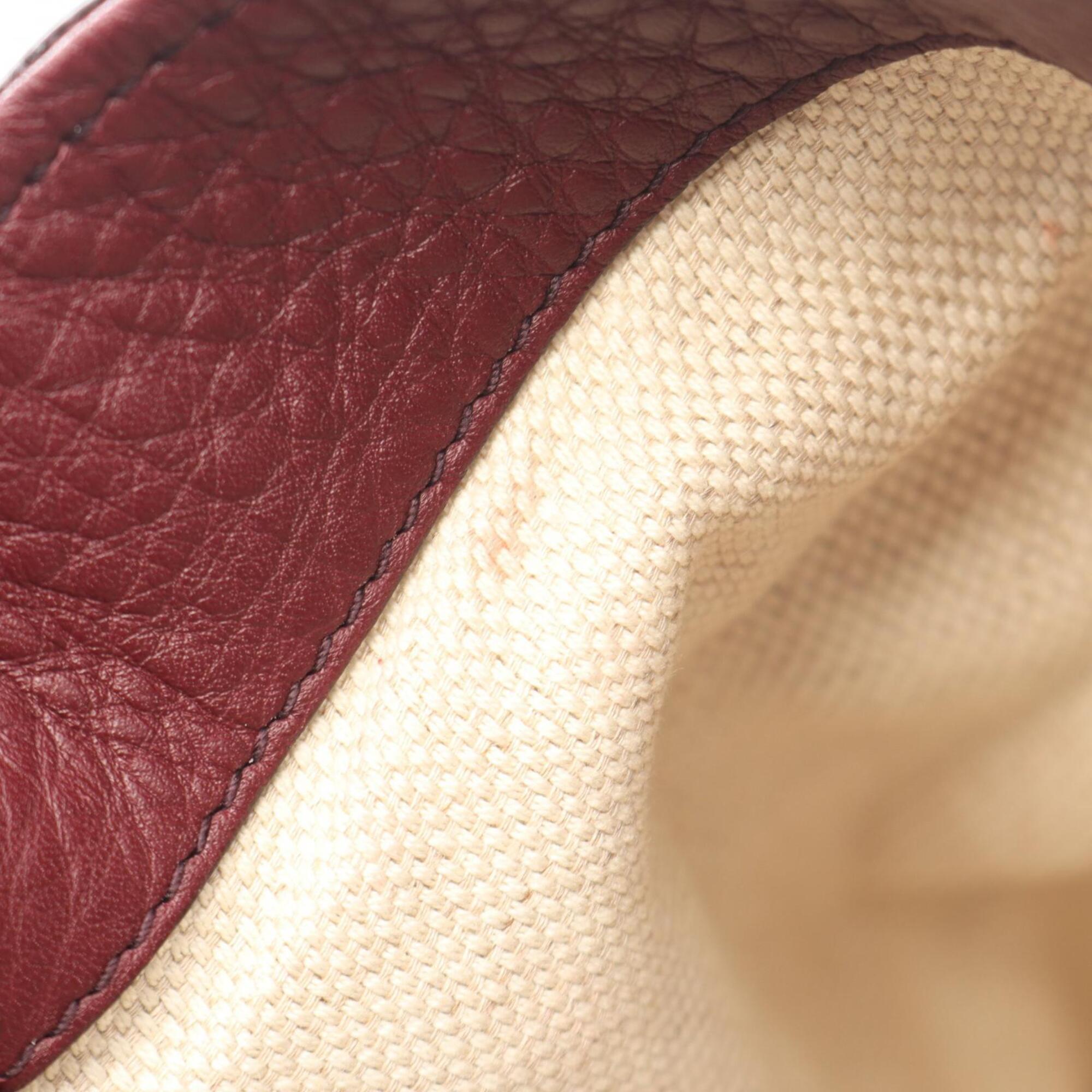 Gucci Soho Bordeaux Leather Handbag Tote Bag (Pre-Owned)