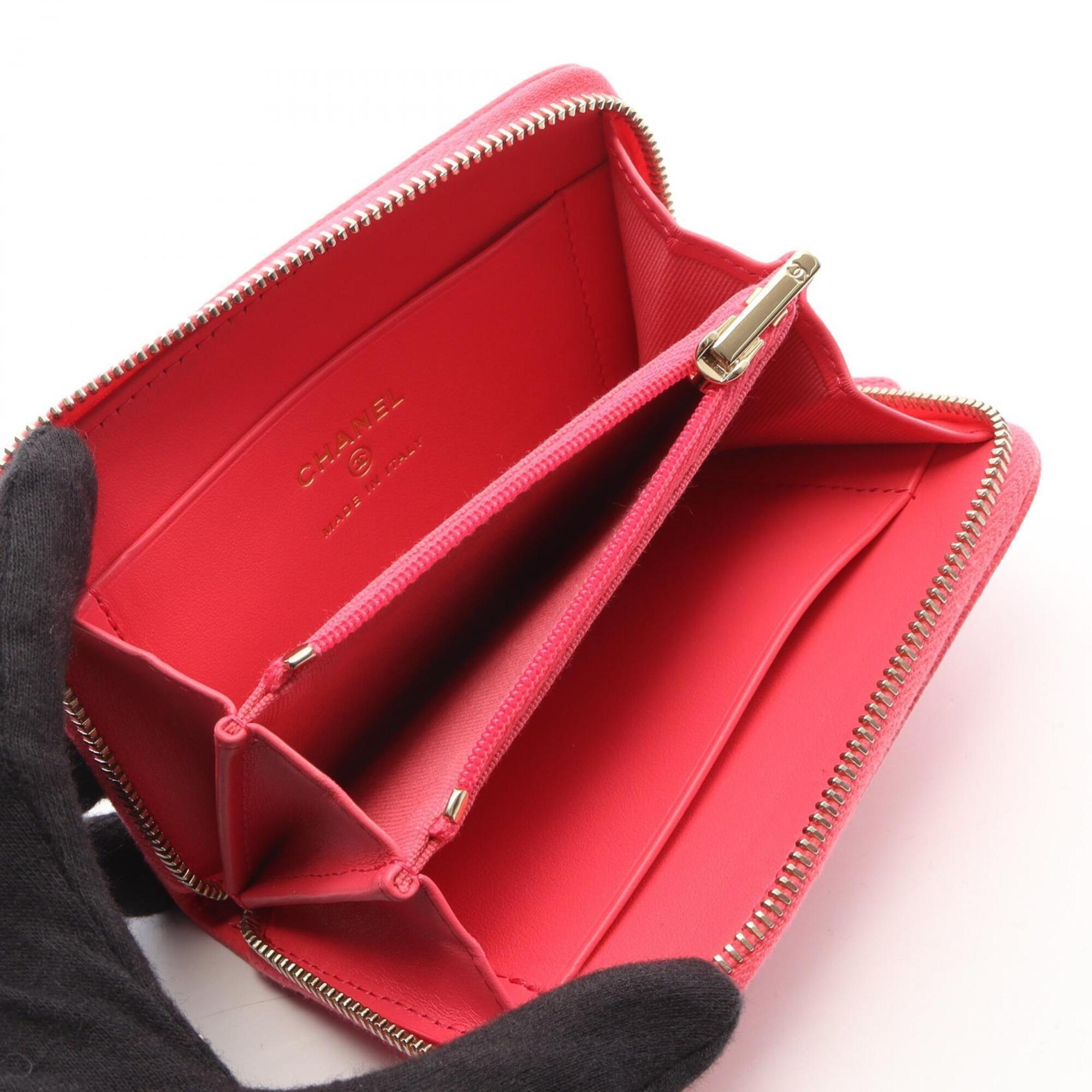 Chanel Pink Grained Calfskin Coin Purse/Coin Case (Pre-Owned)