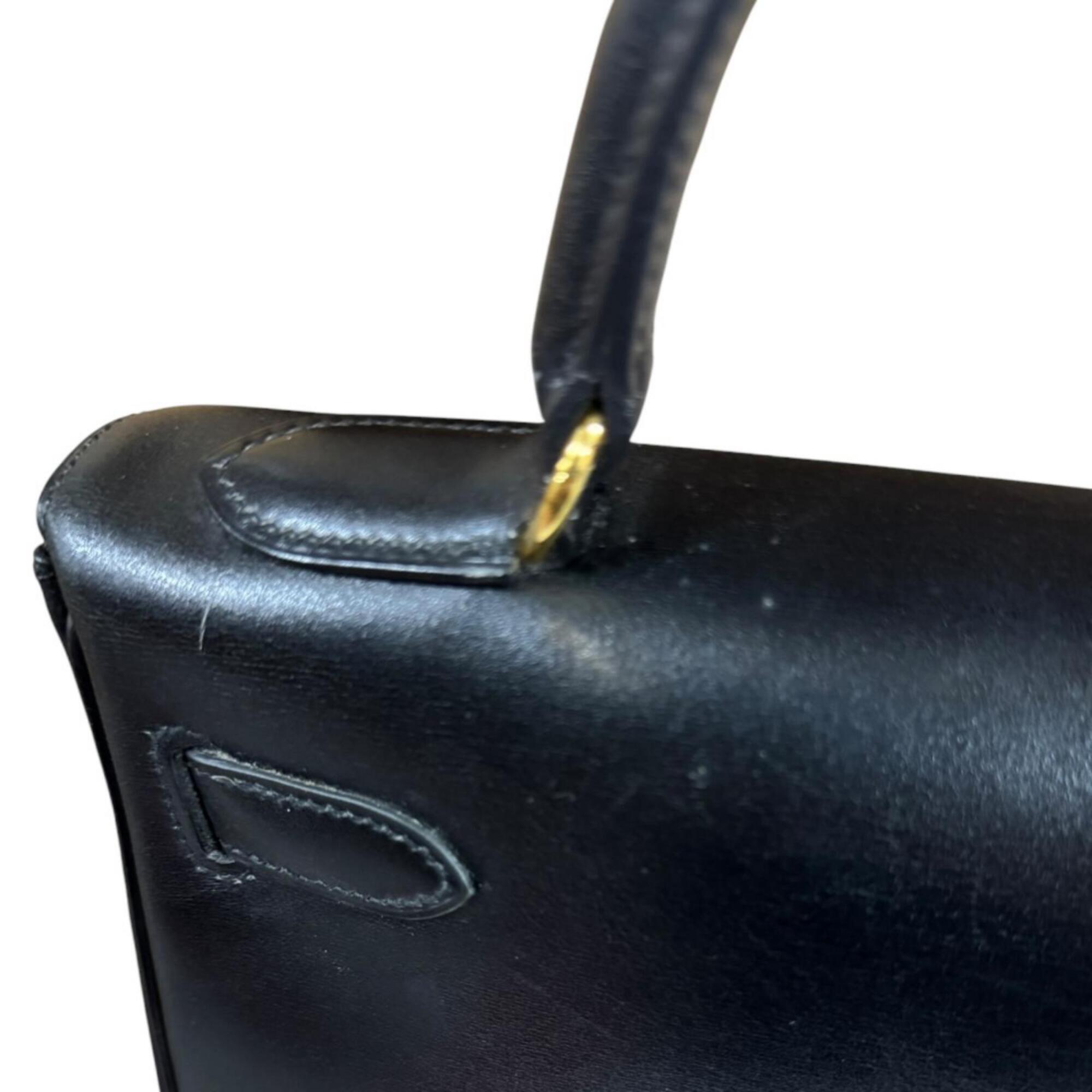 Hermes Black Box Calf Leather Shoulder Bag (Pre-Owned)