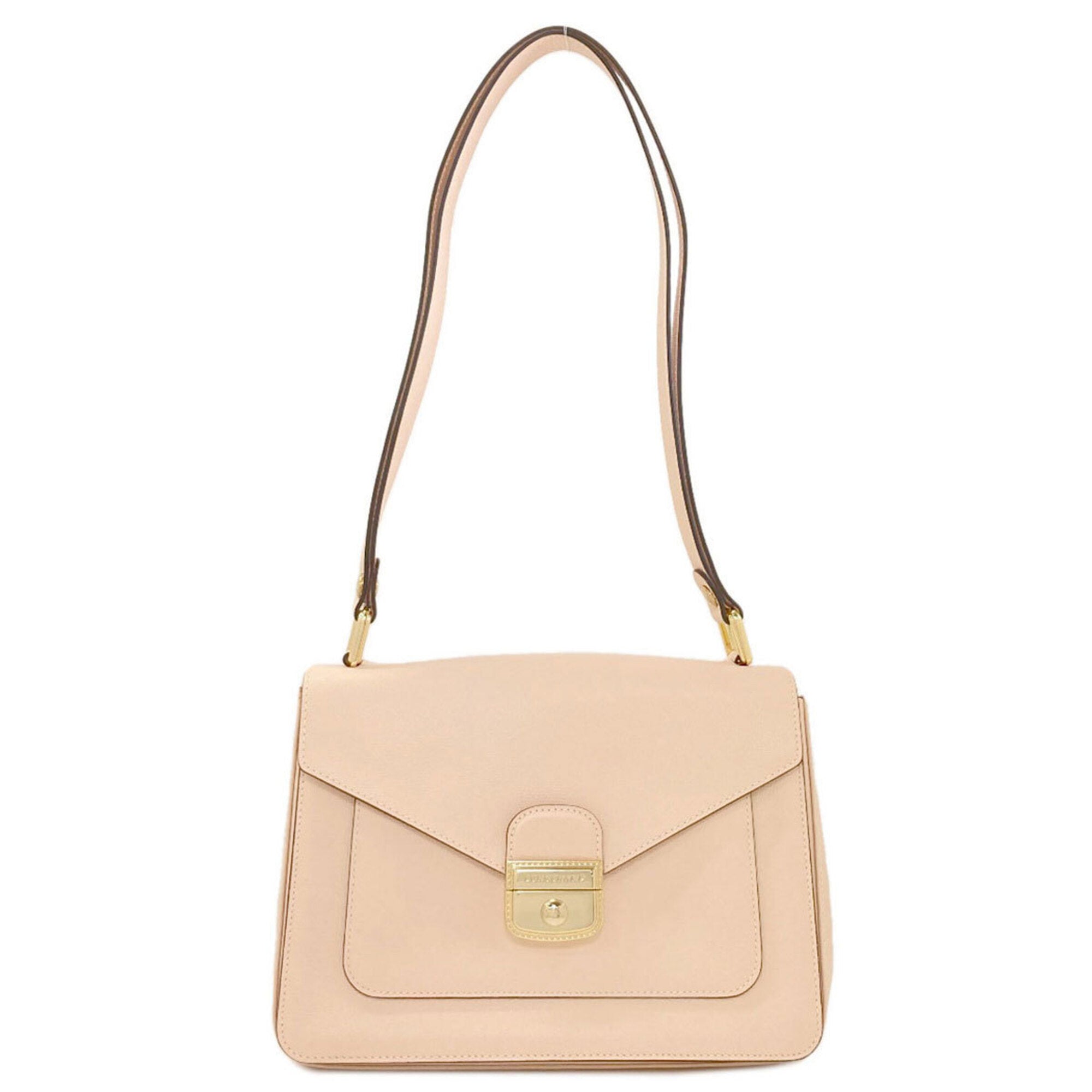 Longchamp Le Pliage Pink Leather Shoulder Bag (Pre-Owned)