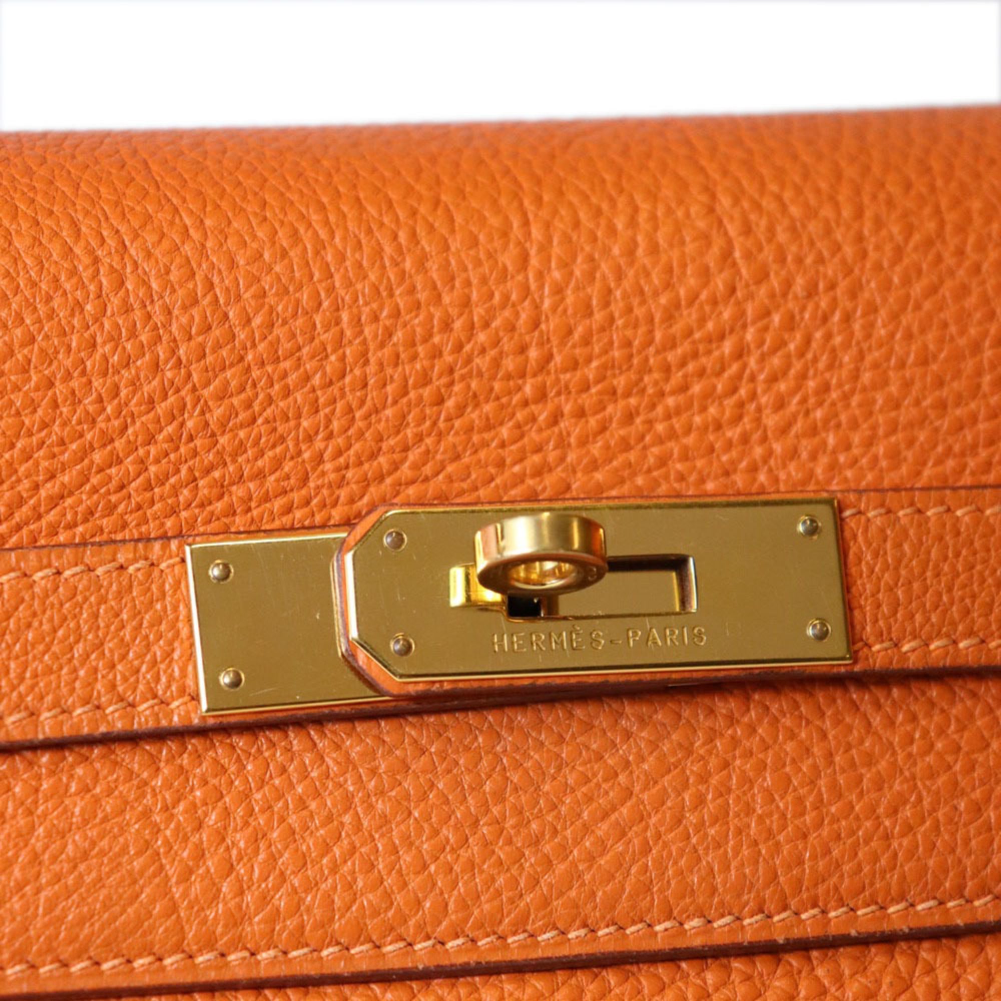 Hermes Orange Togo Leather Handbag Shoulder Bag (Pre-Owned)