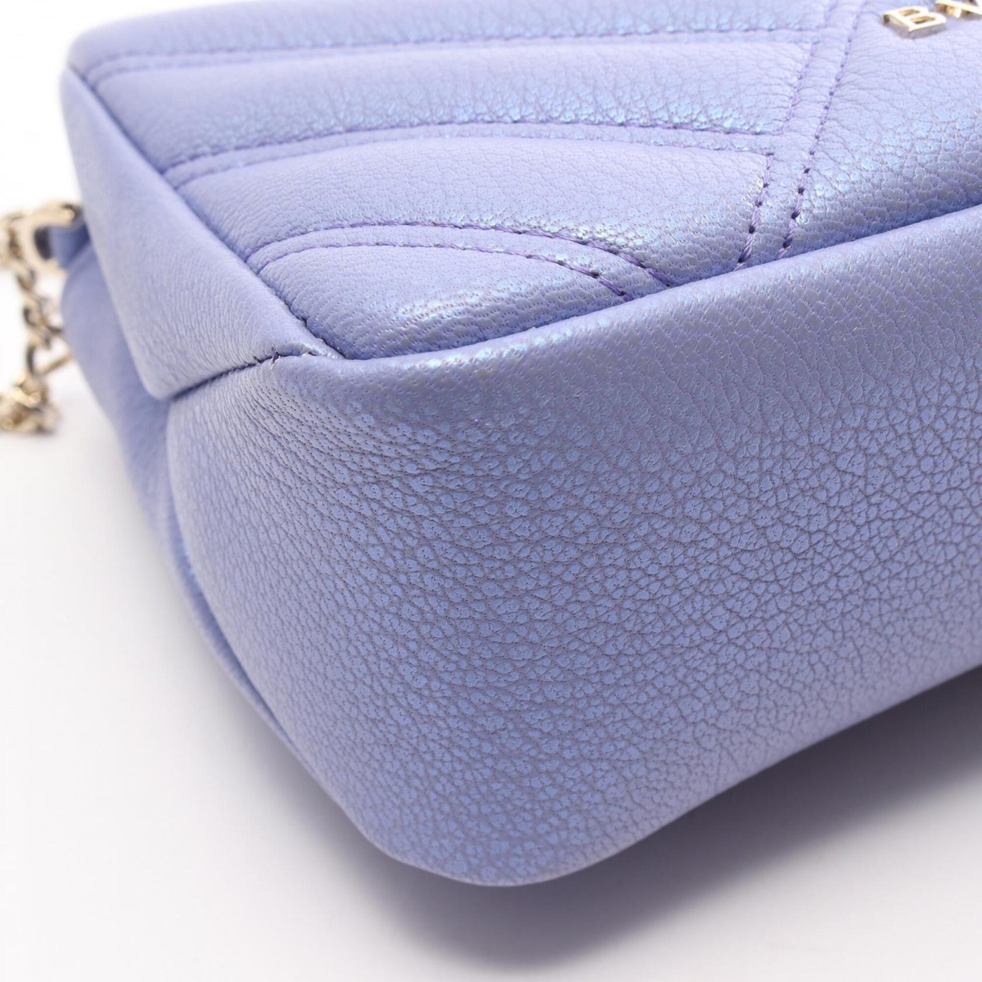 Bvlgari Purple Leather Handbag Shoulder Bag (Pre-Owned)