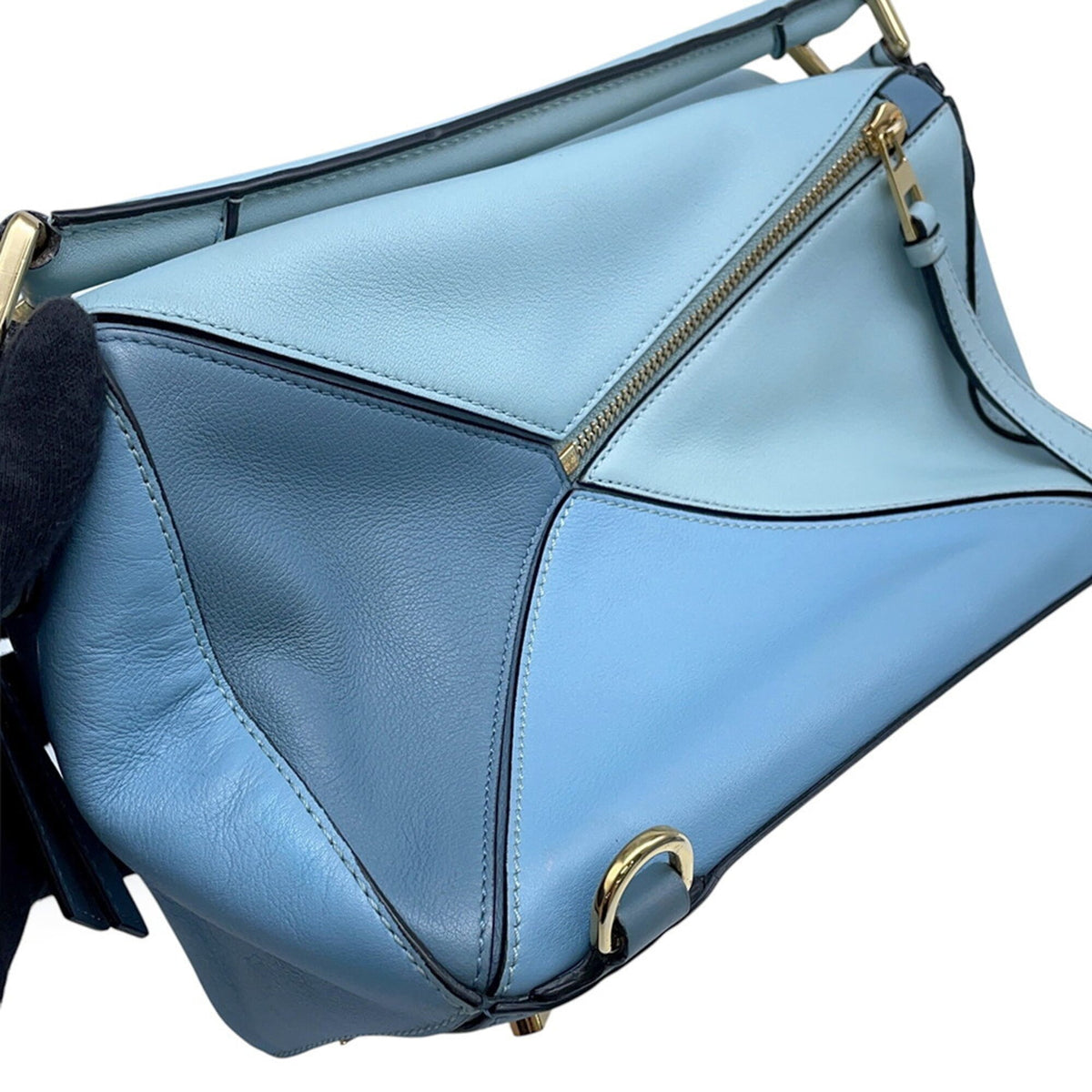 Loewe Light Blue Multi-Color Leather Handbag Shoulder Bag (Pre-Owned)