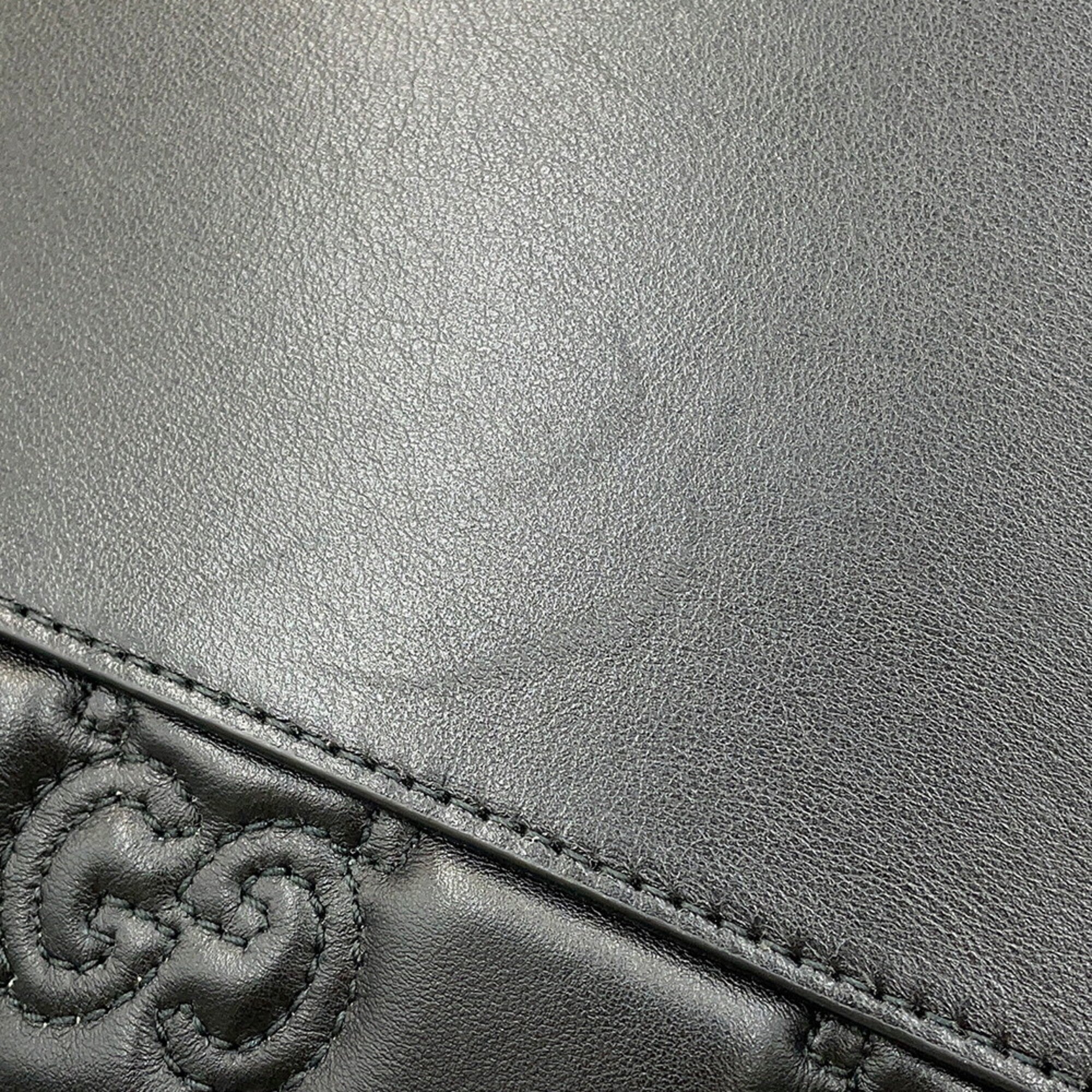Gucci Black Leather Handbag Shoulder Bag (Pre-Owned)