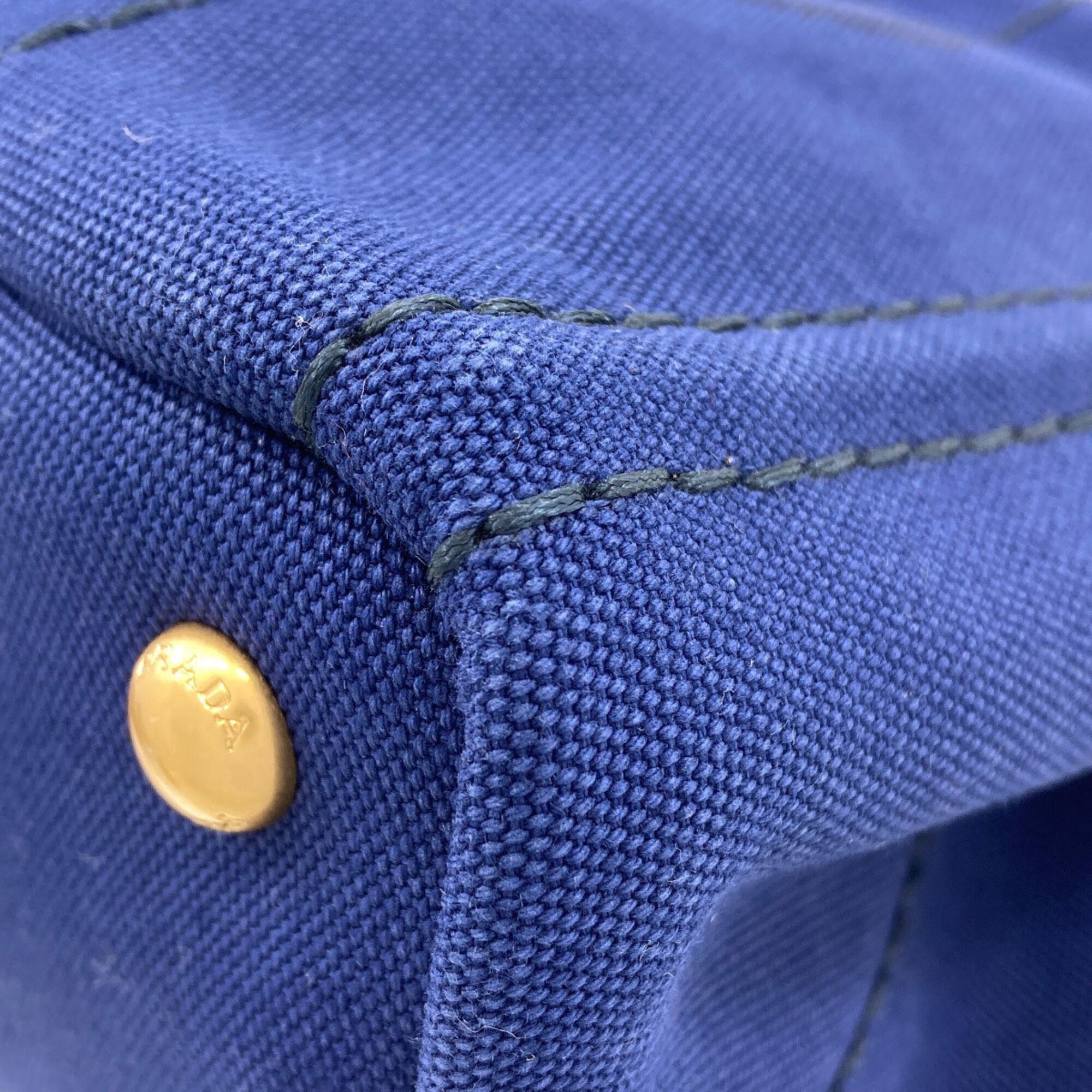 Prada Blue Canvas Handbag (Pre-Owned)