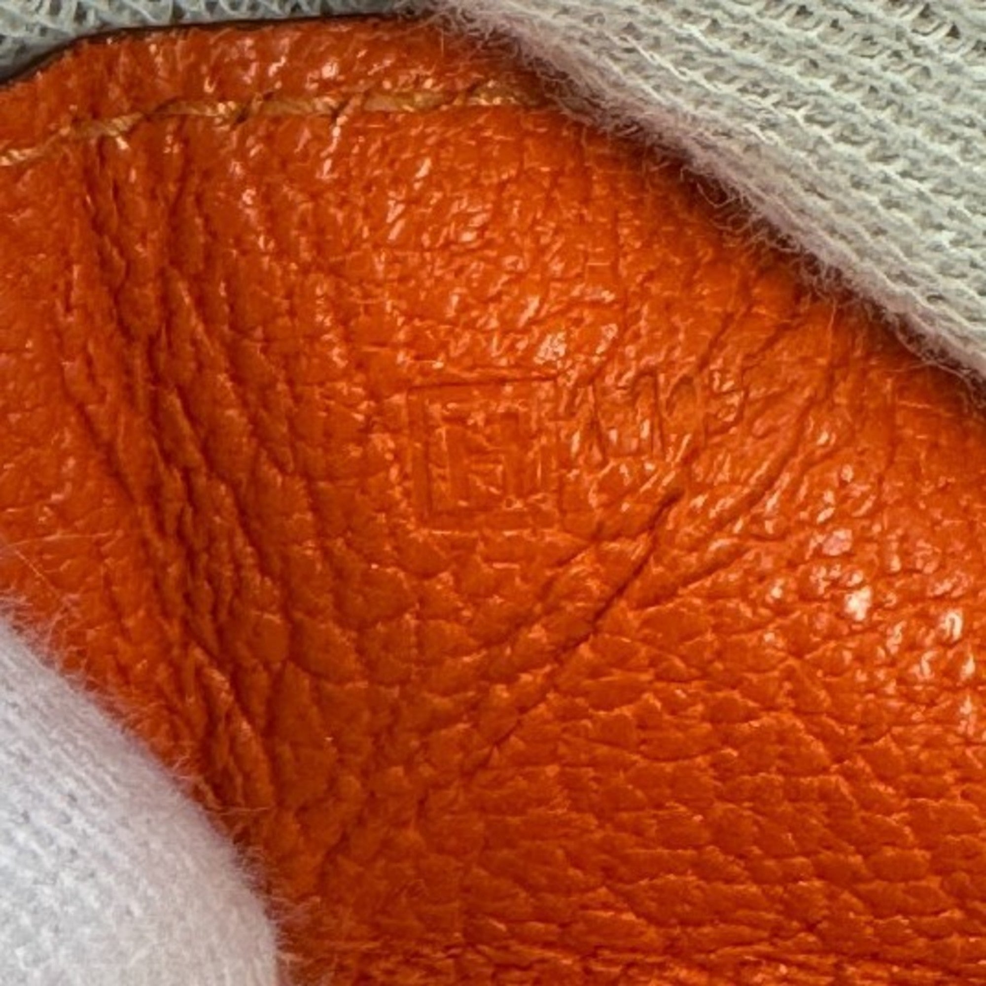 Hermes Orange Leather Coin Purse/Coin Case (Pre-Owned)