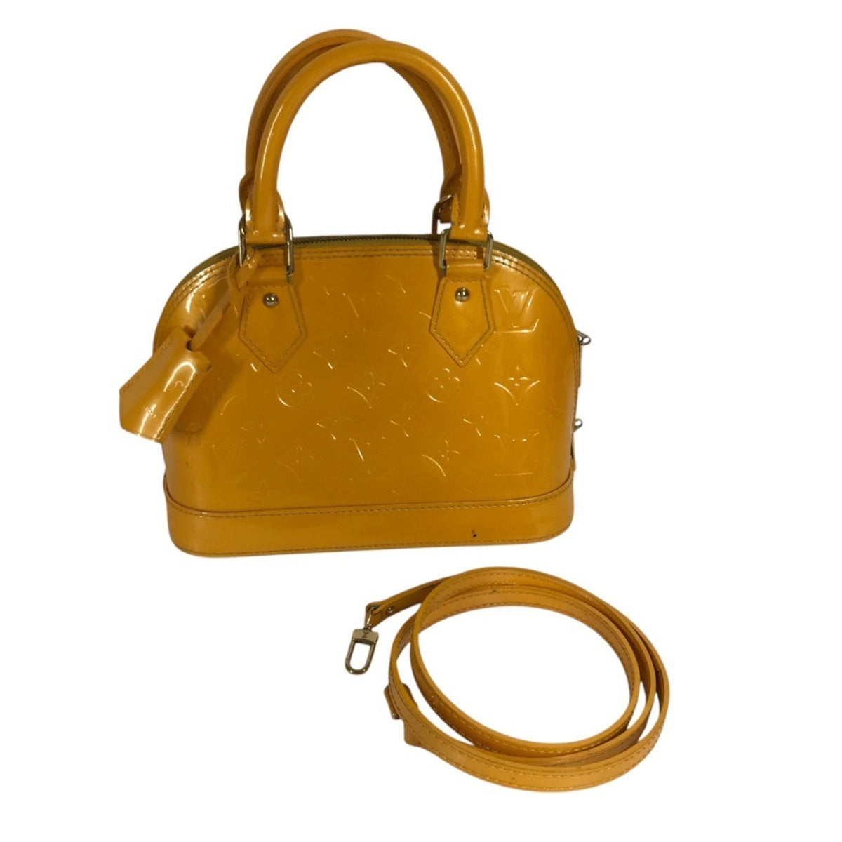 Louis Vuitton Yellow Monogram Vernis Handbag Shoulder Bag Tote Bag (Pre-Owned)