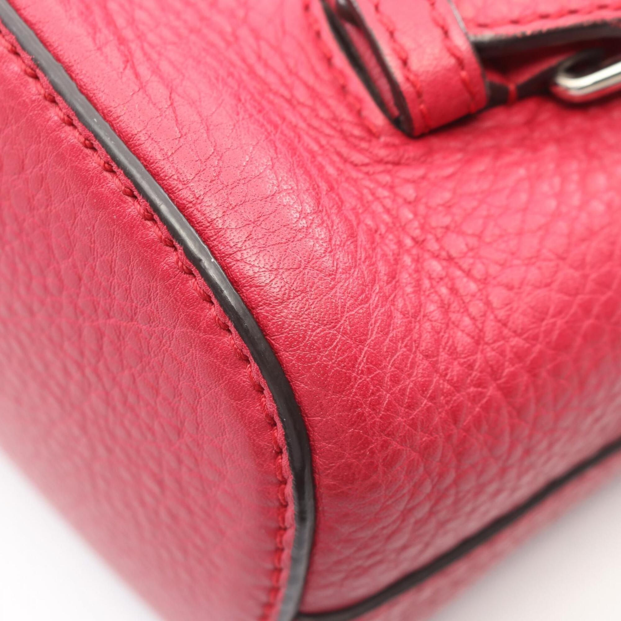 Gucci Red Color Leather Backpack (Pre-Owned)