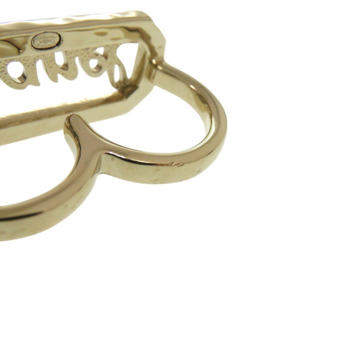 Chanel Gold Artificial Pearl Metal Band Ring (Pre-Owned)