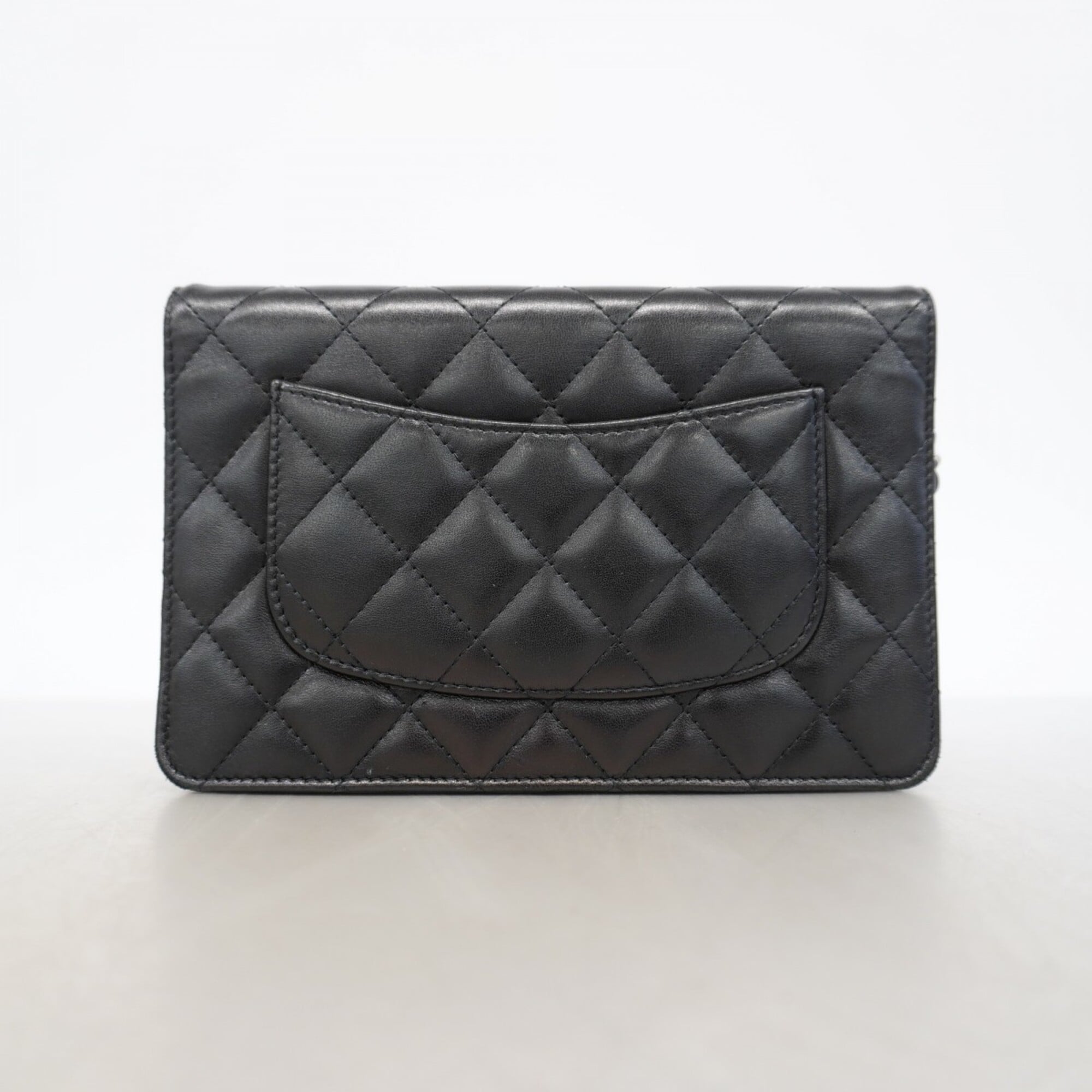 Chanel Black Leather Chain/Shoulder Wallet (Pre-Owned)