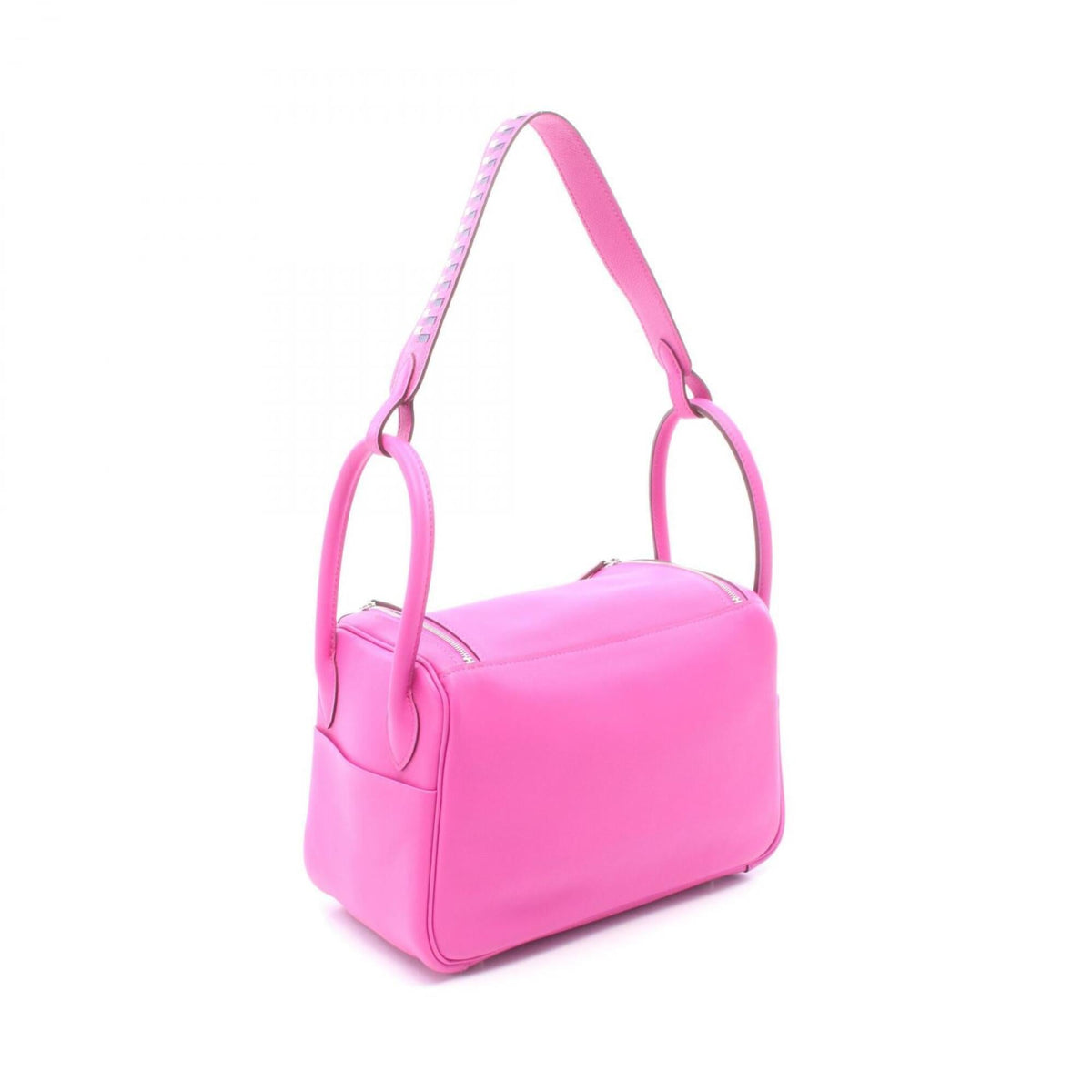 Hermes Bleu Saphir Ivory Navy Pink Leather Handbag Shoulder Bag (Pre-Owned)