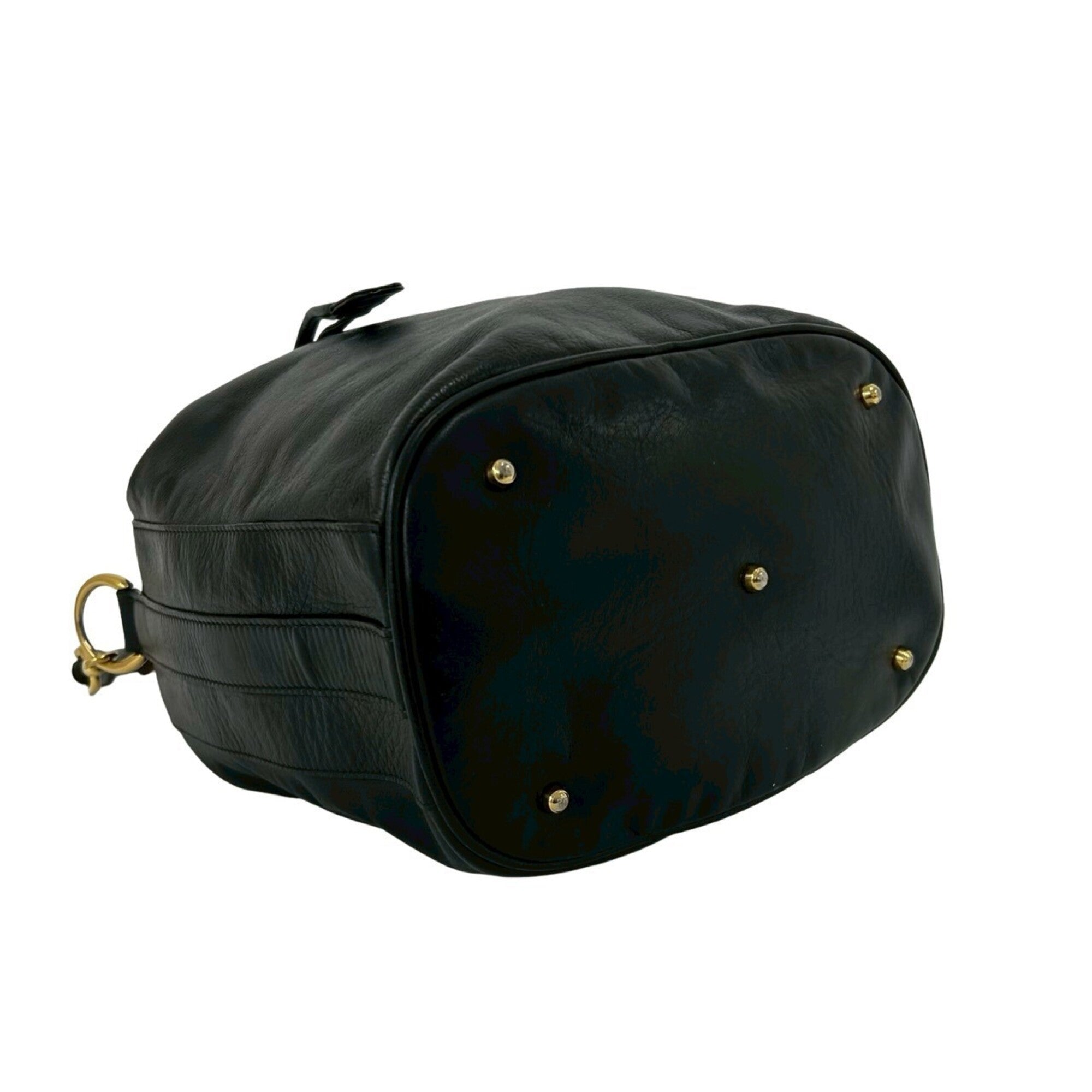 Gucci Black Leather Handbag Shoulder Bag (Pre-Owned)