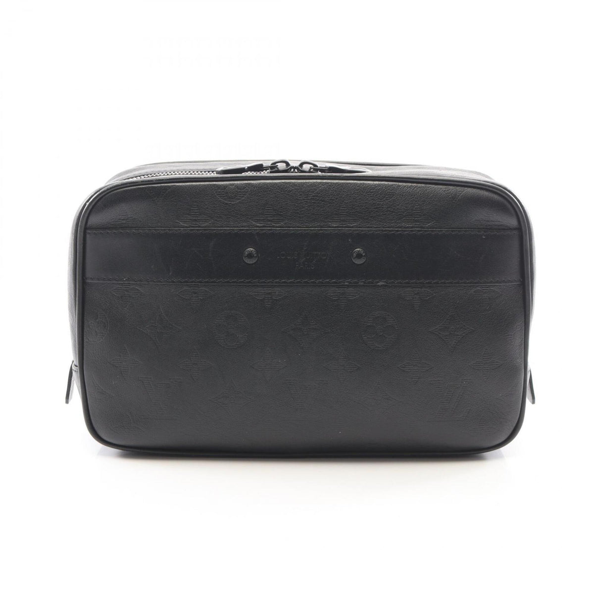 Louis Vuitton Black Noir Monogram Shadow Clutch Bag (Pre-Owned)