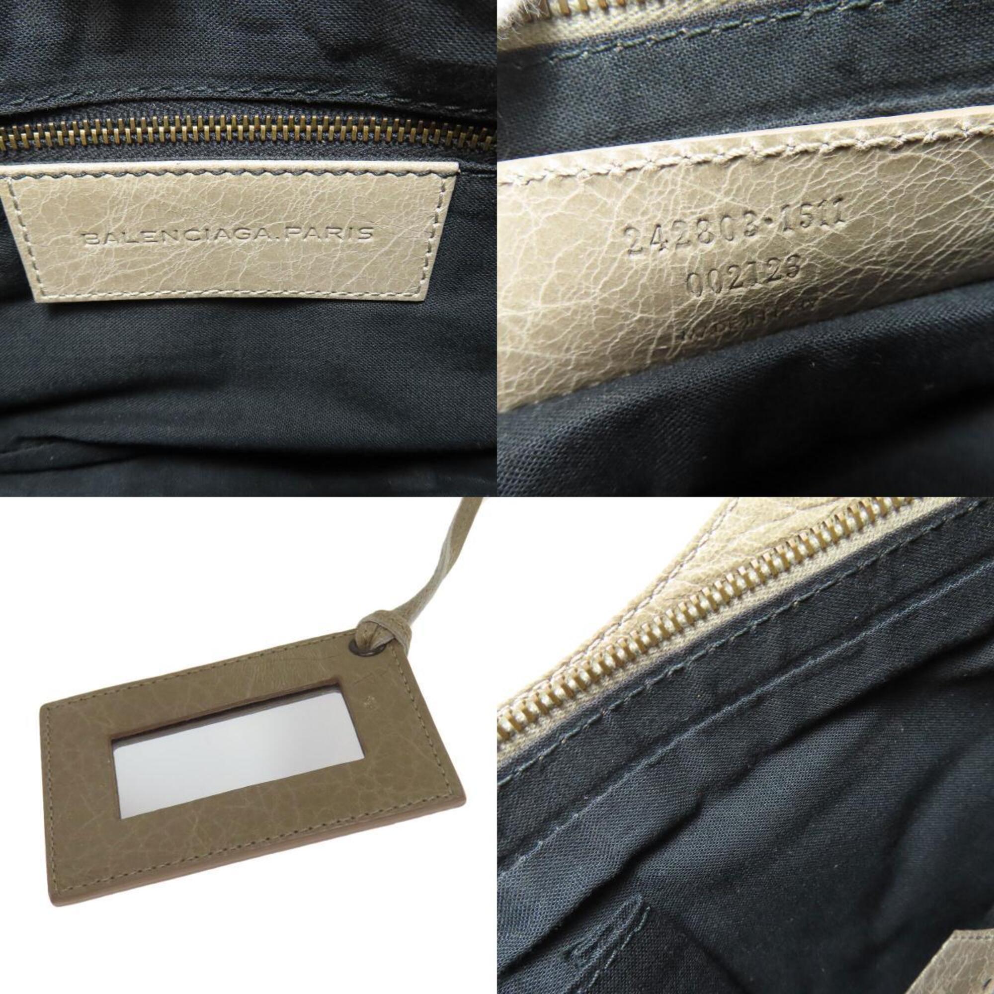 Balenciaga Hip Grayish Leather Shoulder Bag (Pre-Owned)