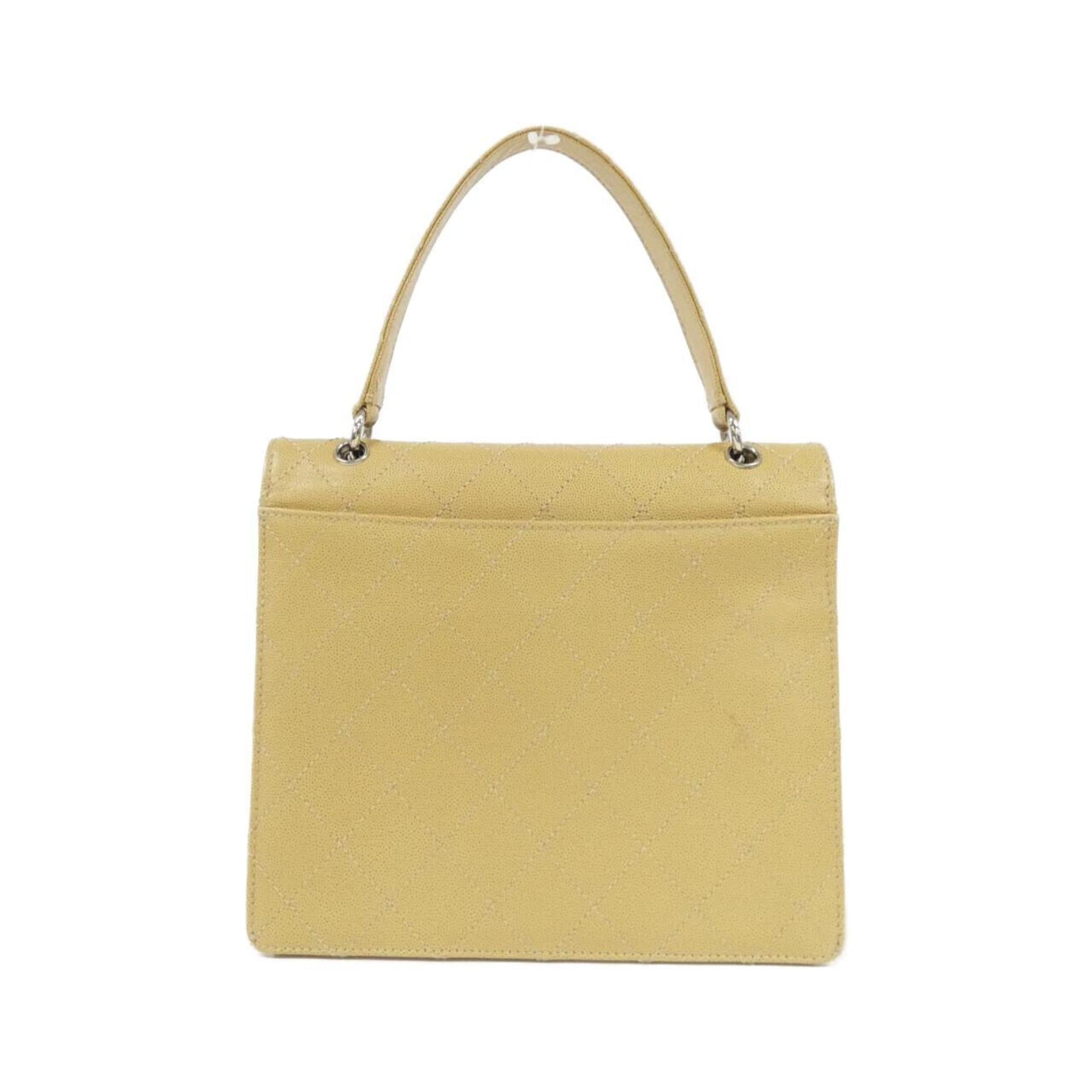 Chanel Beige Grained Calfskin Handbag (Pre-Owned)