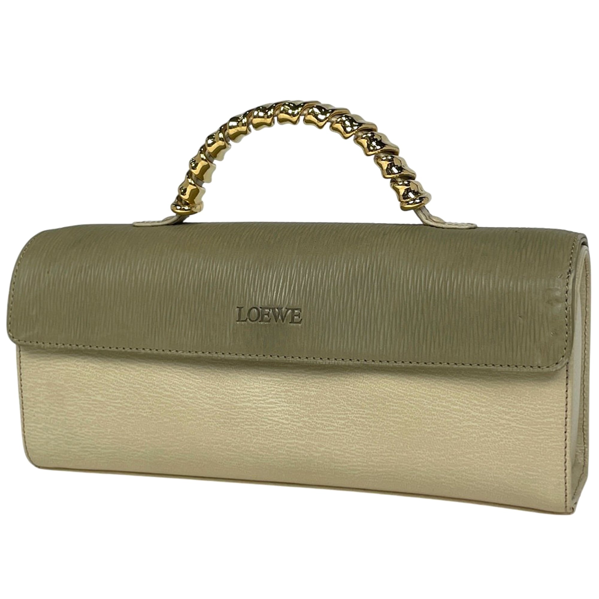 Loewe Ivory Light Green Leather Handbag (Pre-Owned)