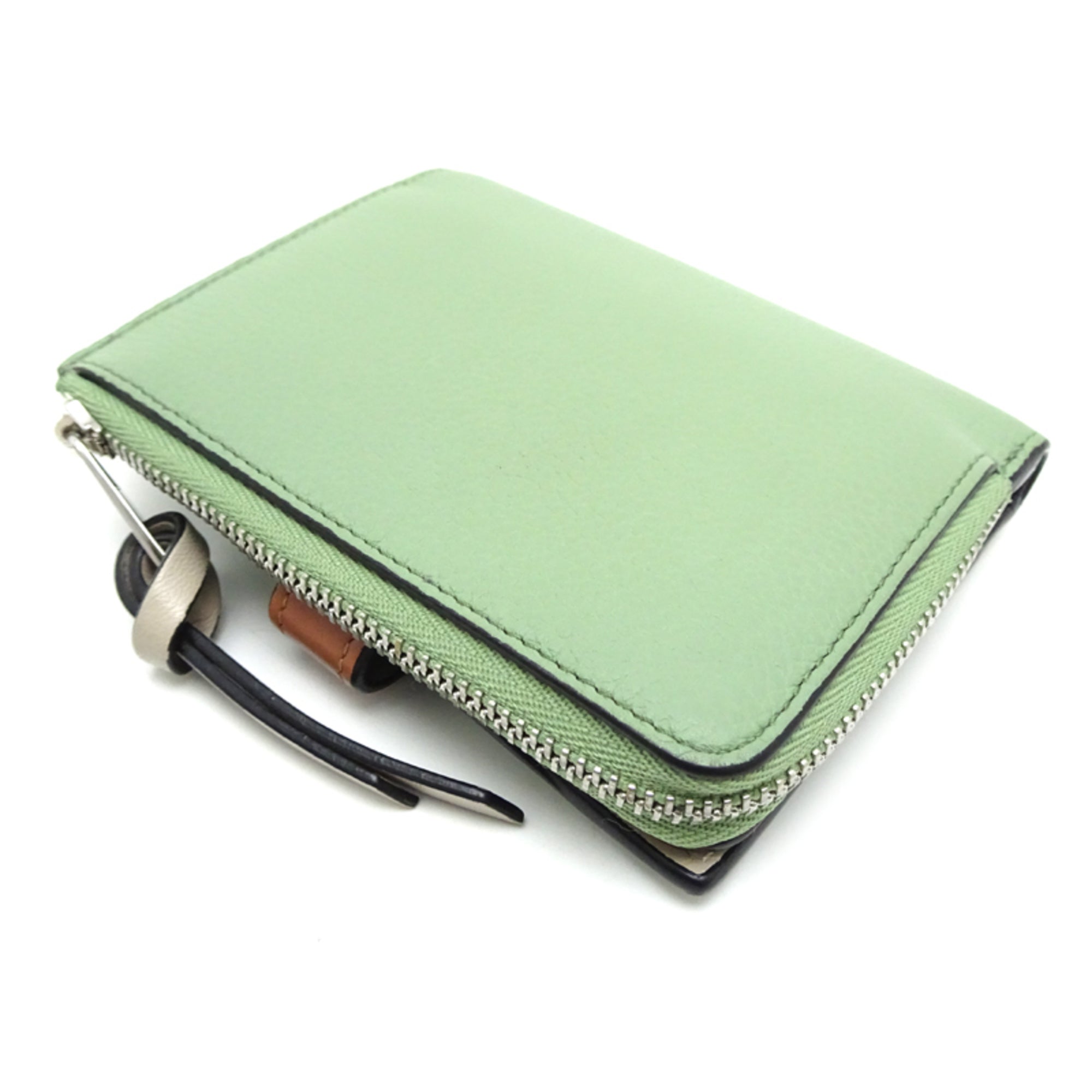Loewe Brown Moss Green Leather Wallet (Bi-Fold) (Pre-Owned)