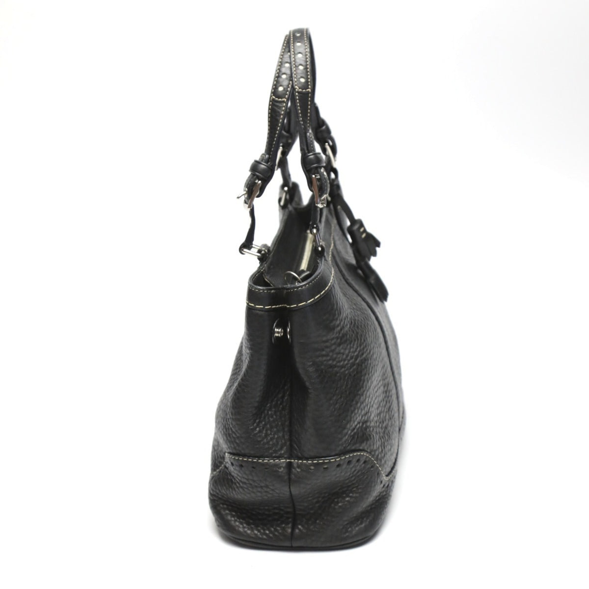 Coach Black Leather Handbag (Pre-Owned)