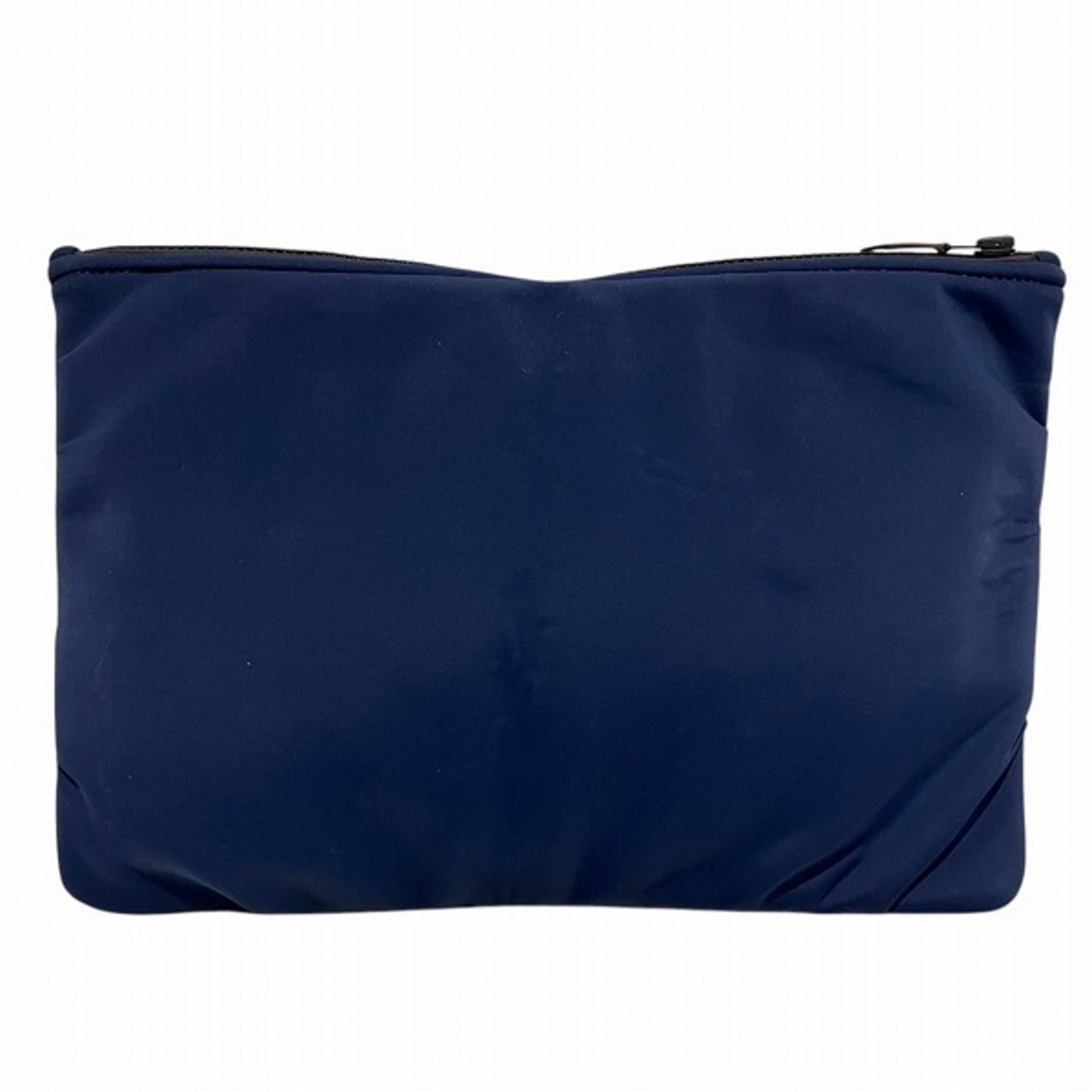 Hermes Navy Neoprene Clutch Bag Handbag (Pre-Owned)