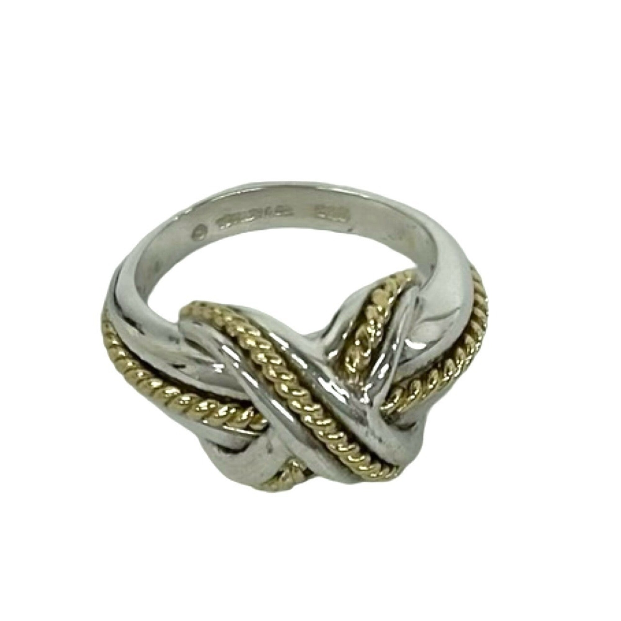 Tiffany Gold Silver Yellow Gold (18K) Silver 925 Band Ring (Pre-Owned)