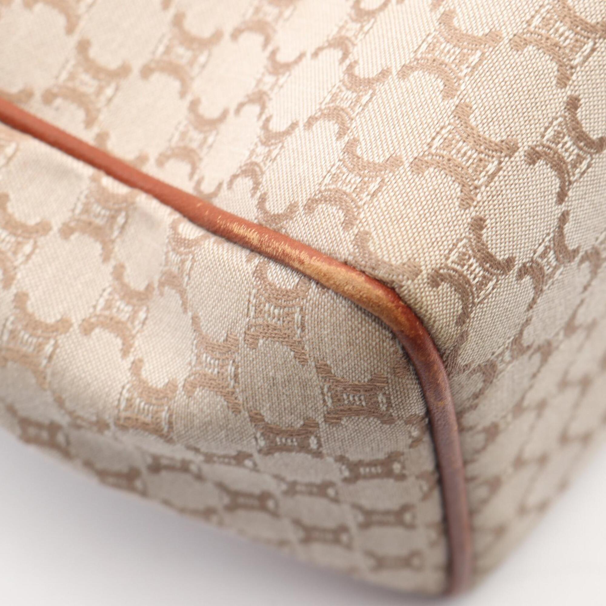 Celine Beige Brown Canvas Leather Handbag Tote Bag (Pre-Owned)