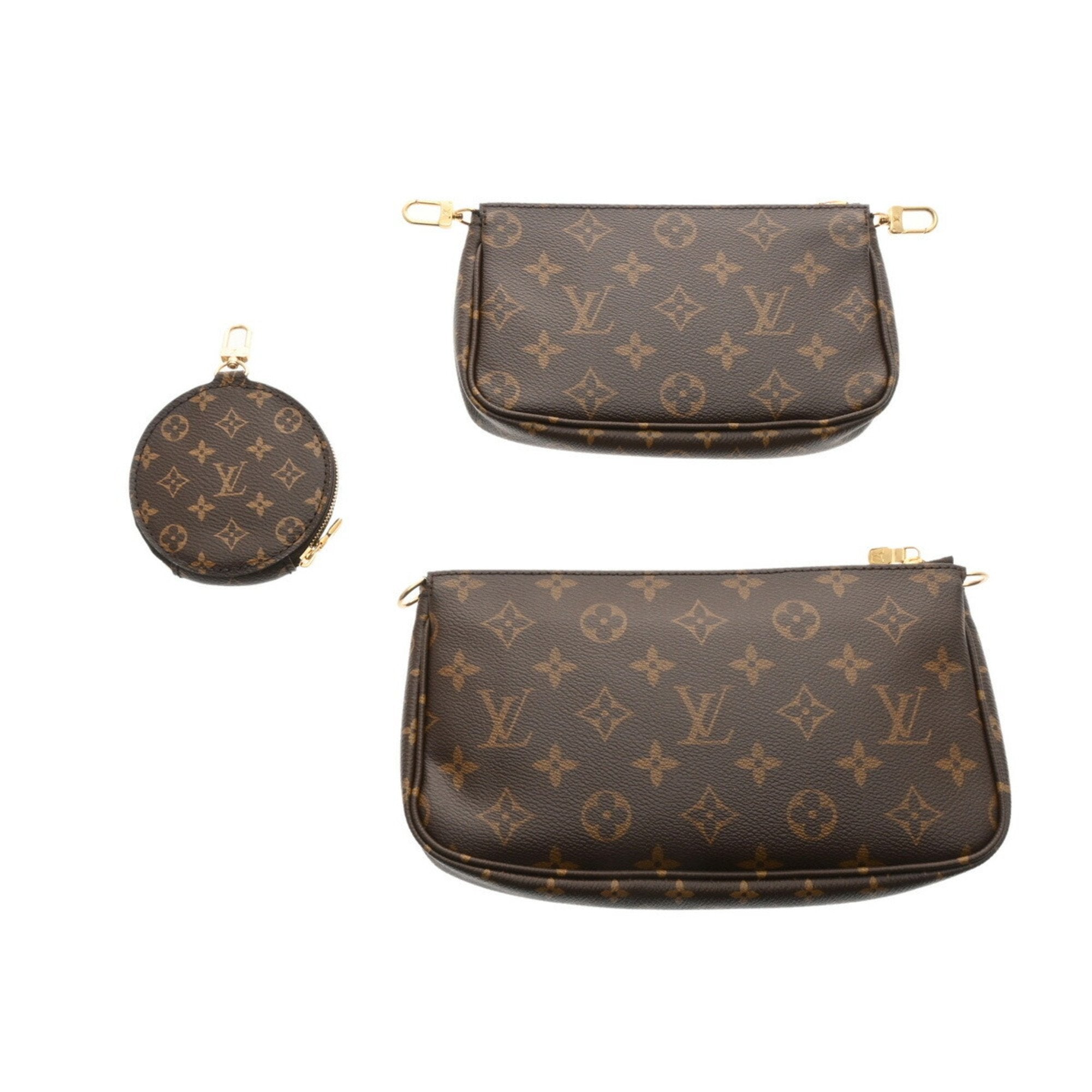 Louis Vuitton Khaki Monogram Pochette Shoulder Bag (Pre-Owned)