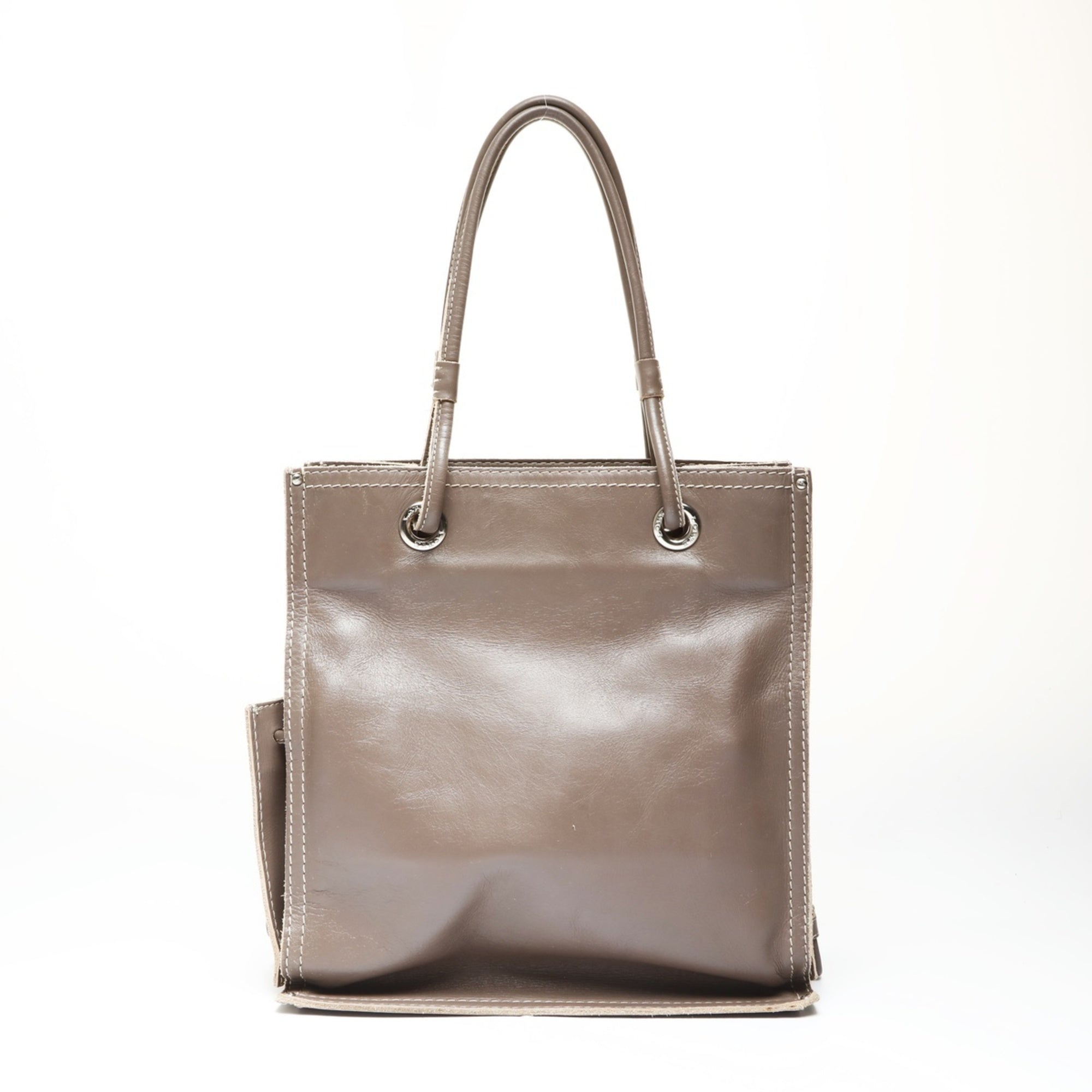 Loewe Gray Brown Leather Tote Bag (Pre-Owned)