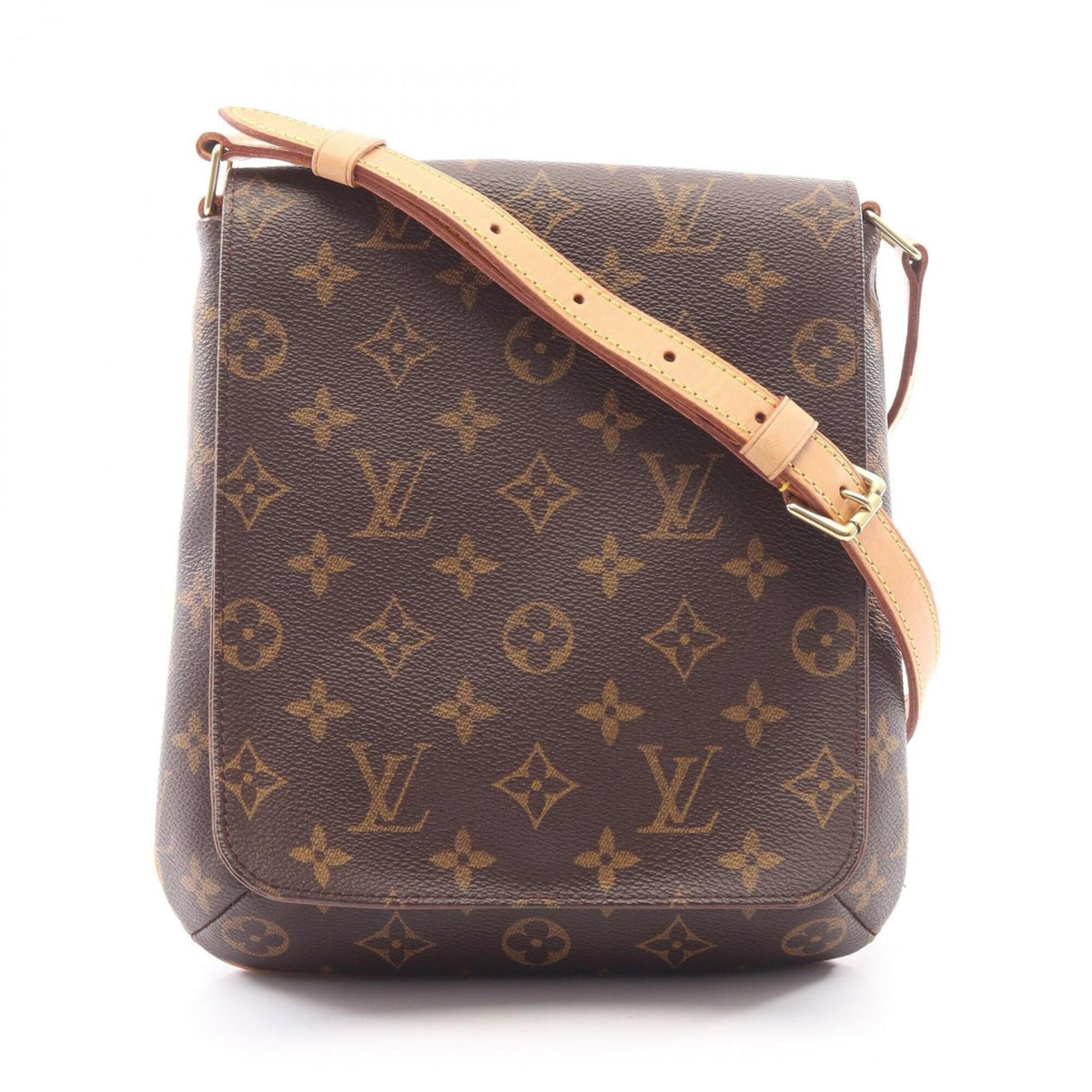 Louis Vuitton Brown Coated Canvas Leather Handbag Shoulder Bag (Pre-Owned)