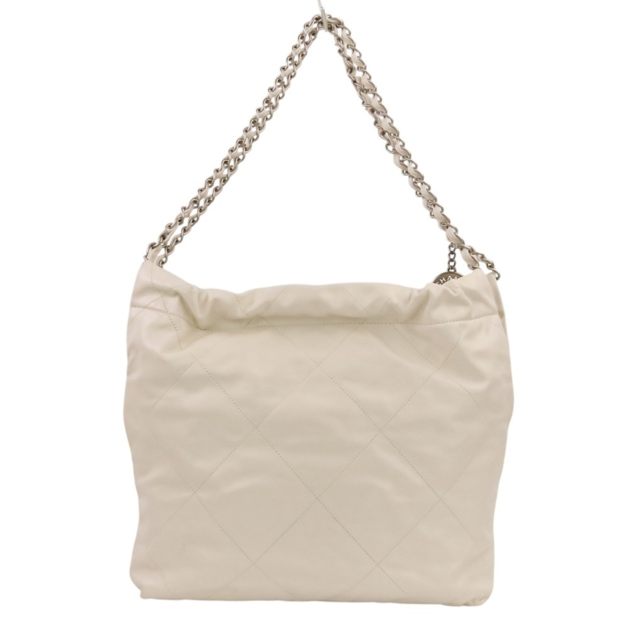 Chanel White Leather Shoulder Bag (Pre-Owned)