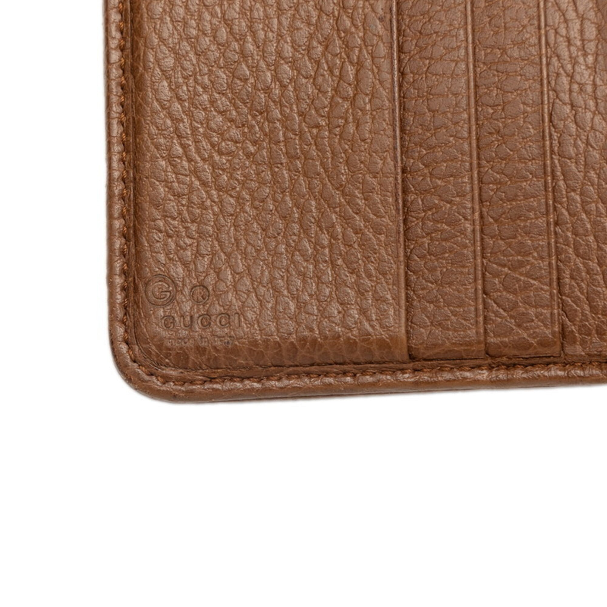 Gucci Beige Brown Canvas Leather Wallet (Bi-Fold) (Pre-Owned)