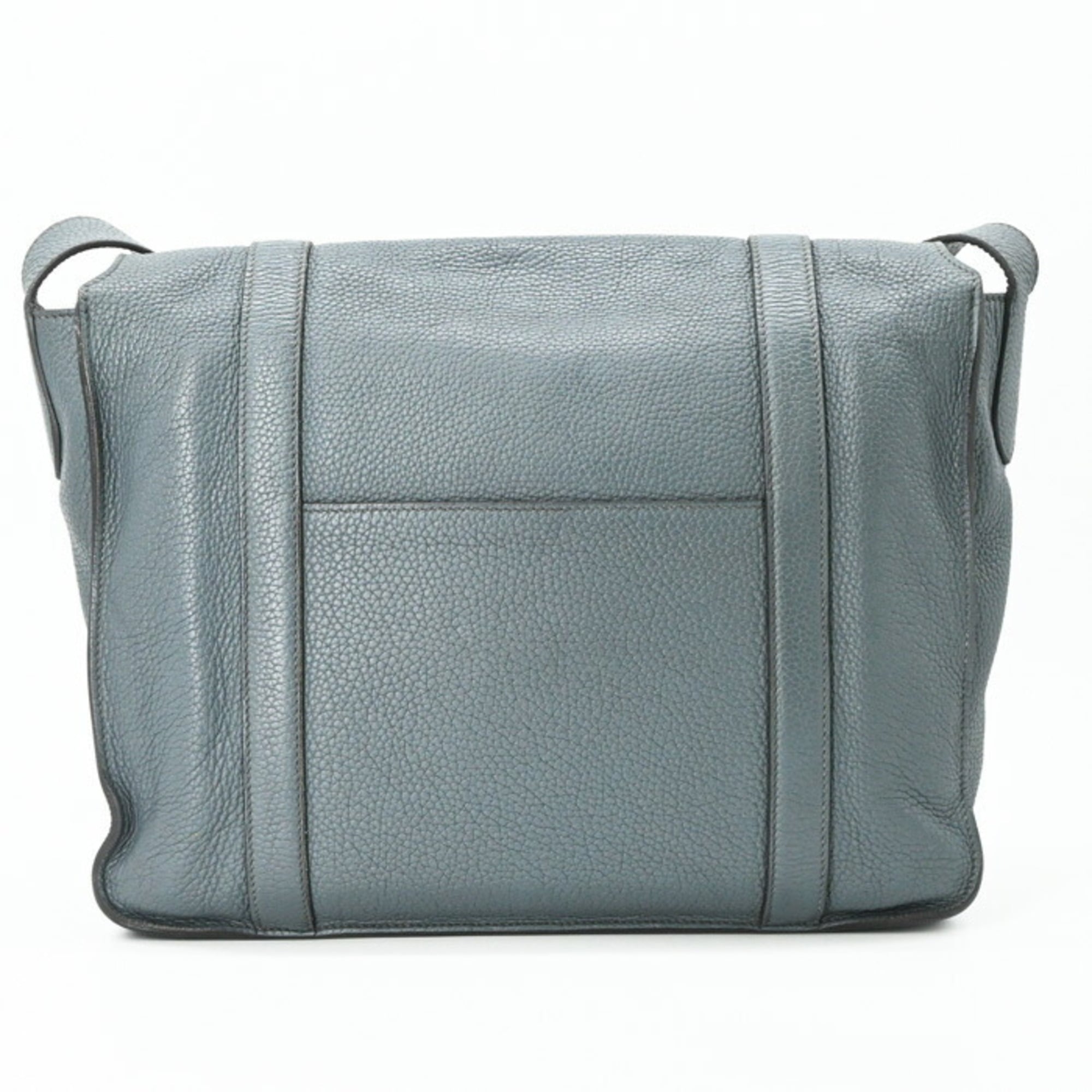 Hermes Blue Brown Taurillon Clemence Leather Leather Shoulder Bag (Pre-Owned)