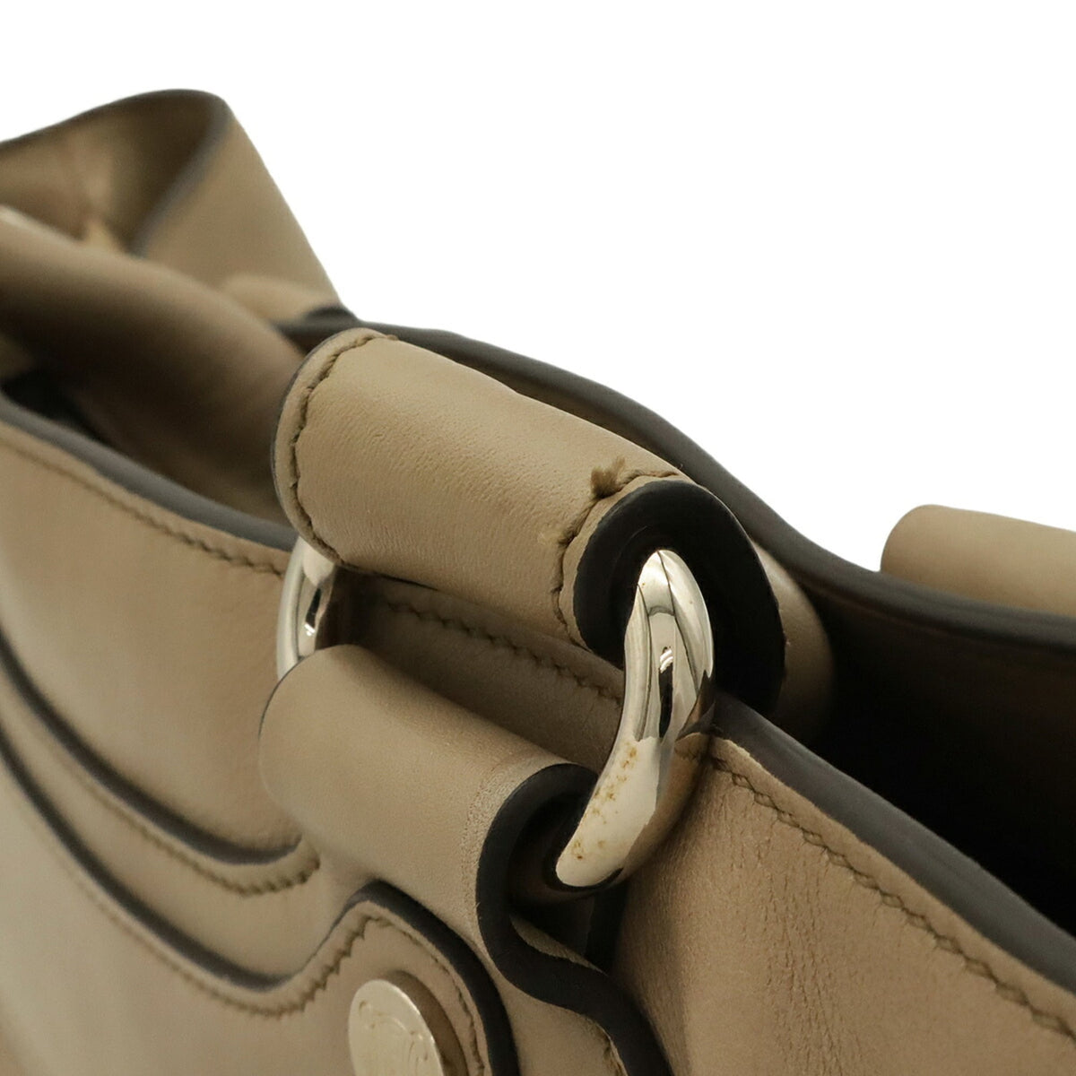 Celine Beige Leather Handbag Tote Bag (Pre-Owned)