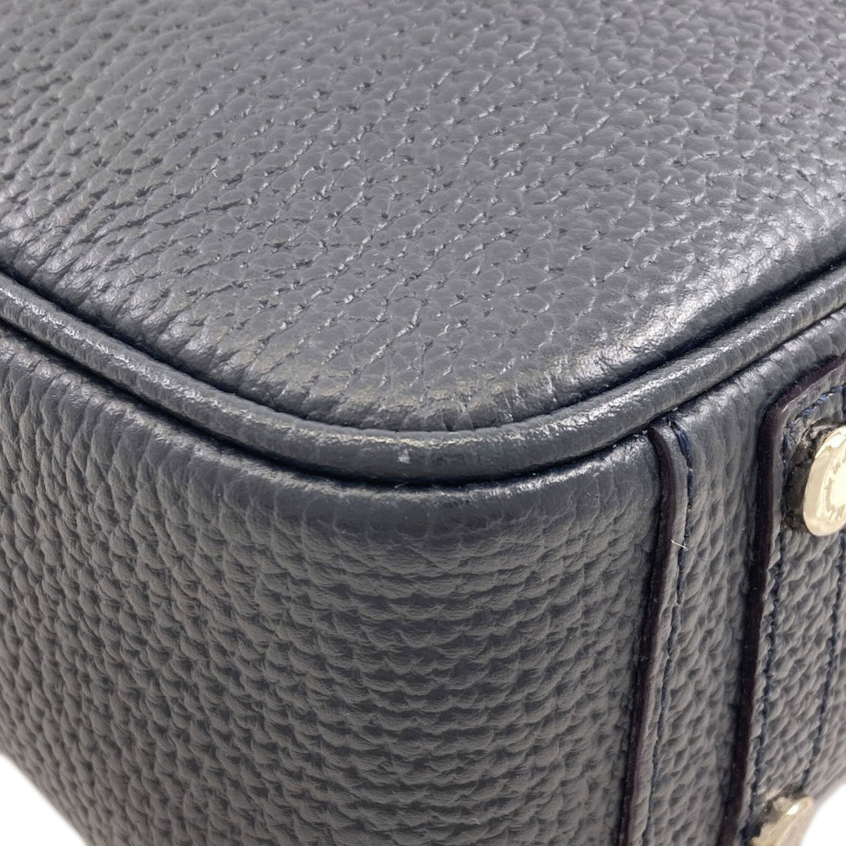 A.D.M.J Navy Leather Handbag (Pre-Owned)