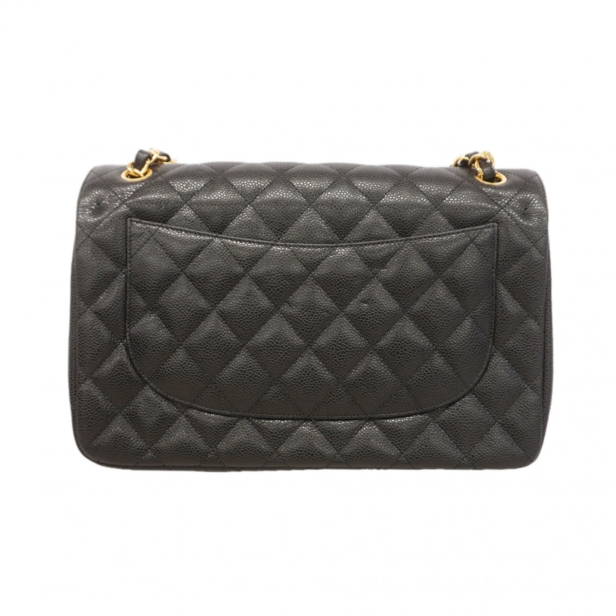 Chanel Black Grained Calfskin Shoulder Bag (Pre-Owned)