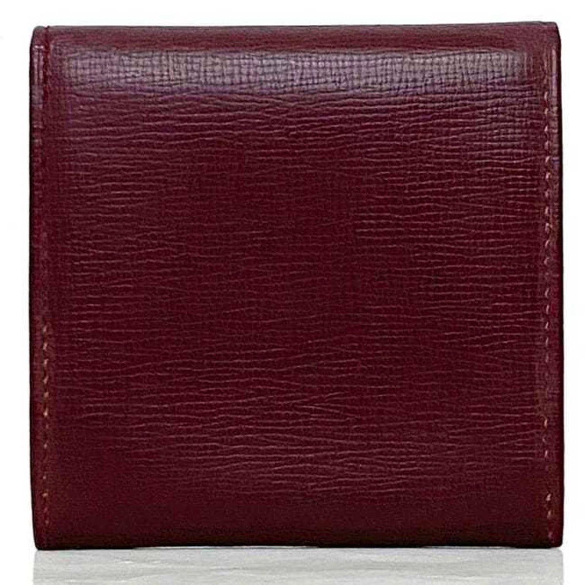 Cartier Bordeaux Leather Coin Purse/Coin Case (Pre-Owned)
