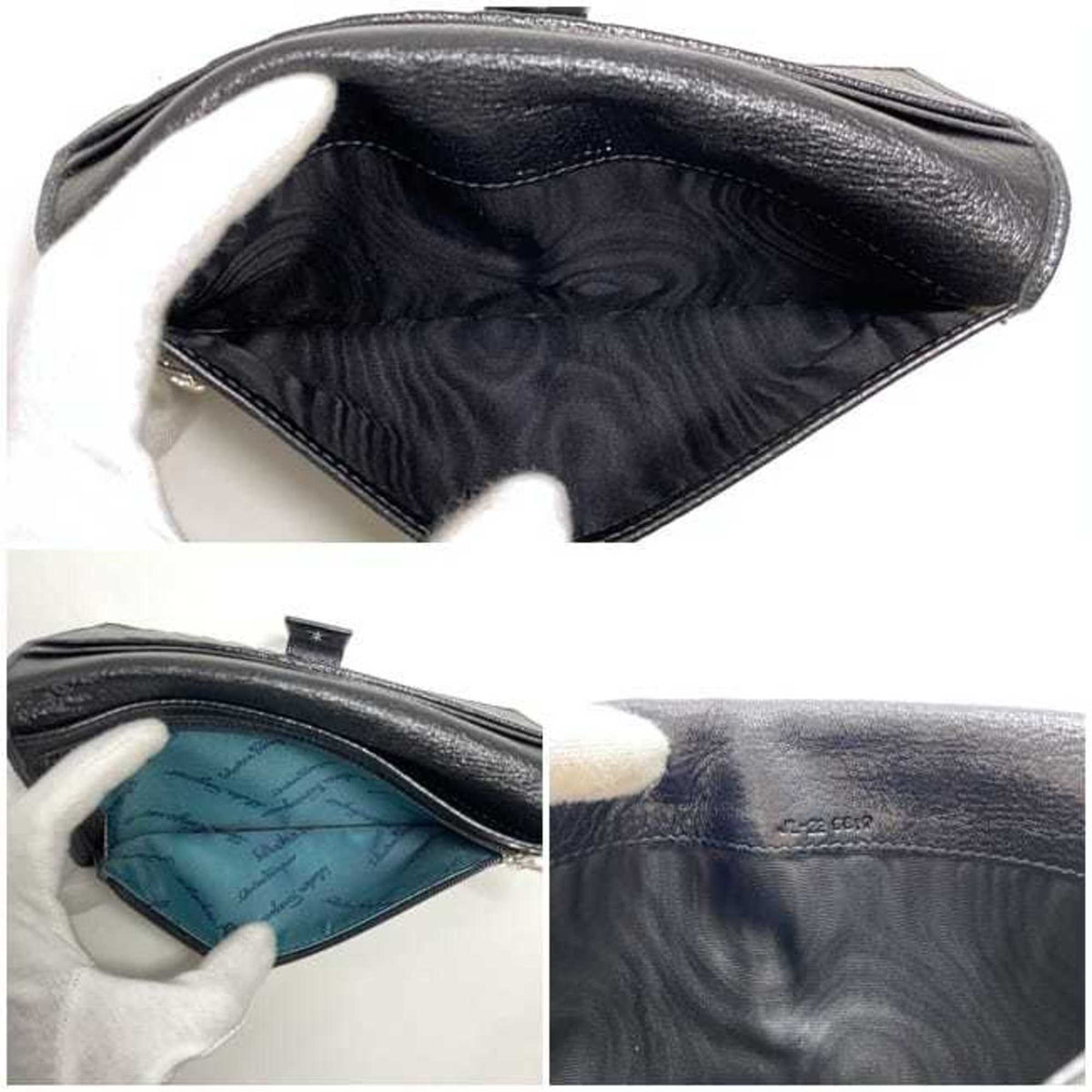 Salvatore Ferragamo Vara Silver Leather Long Wallet (Bi-Fold) (Pre-Owned)