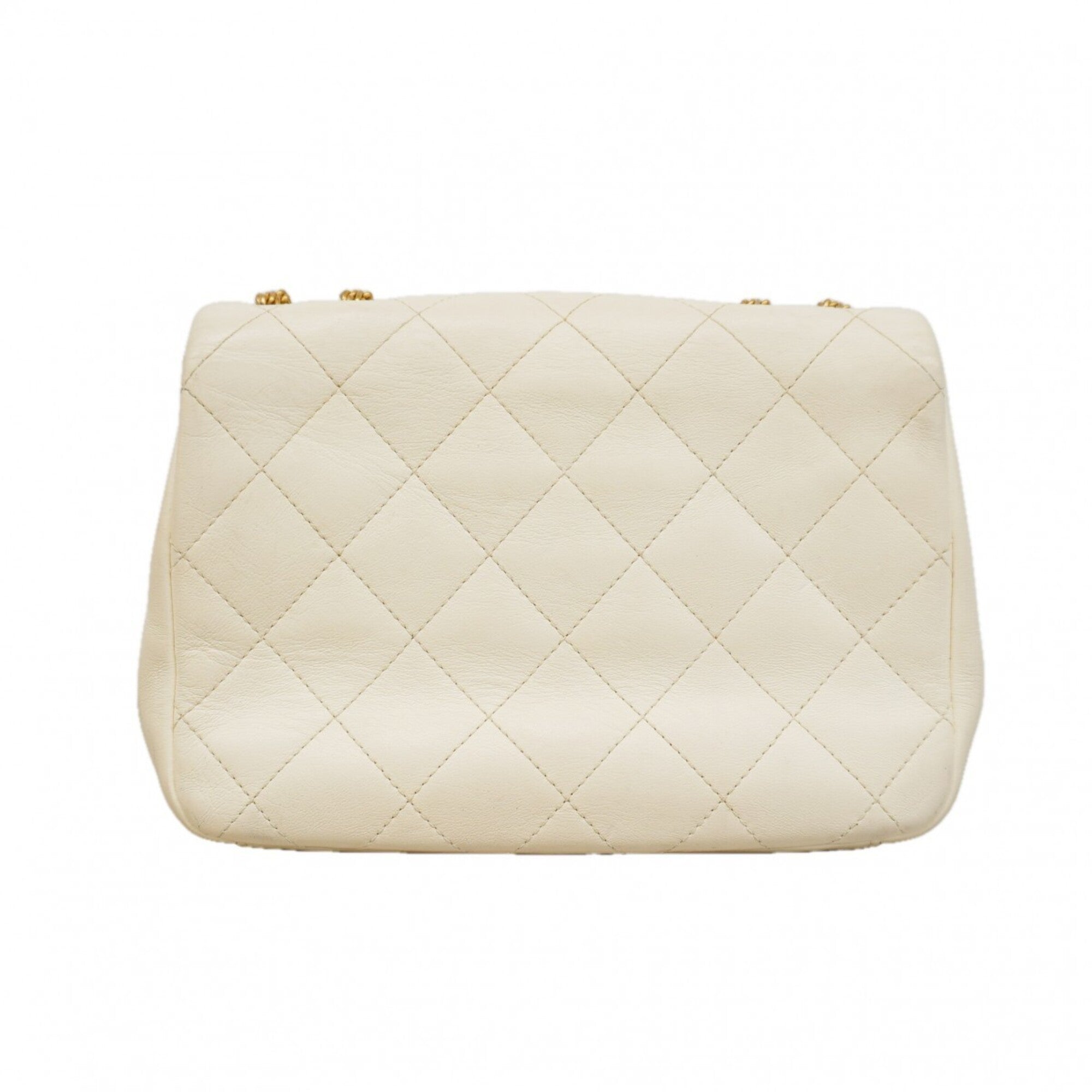 Chanel White Leather Shoulder Bag (Pre-Owned)