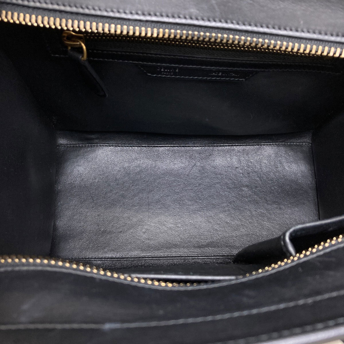 Celine Black Gray Red Color Leather Handbag (Pre-Owned)