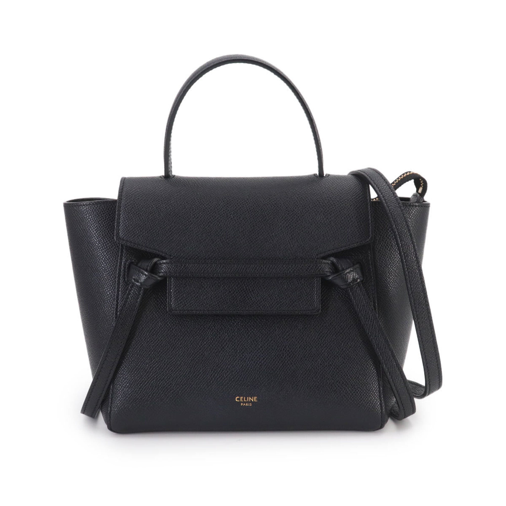 Celine Black Leather Fanny Pack Handbag (Pre-Owned)