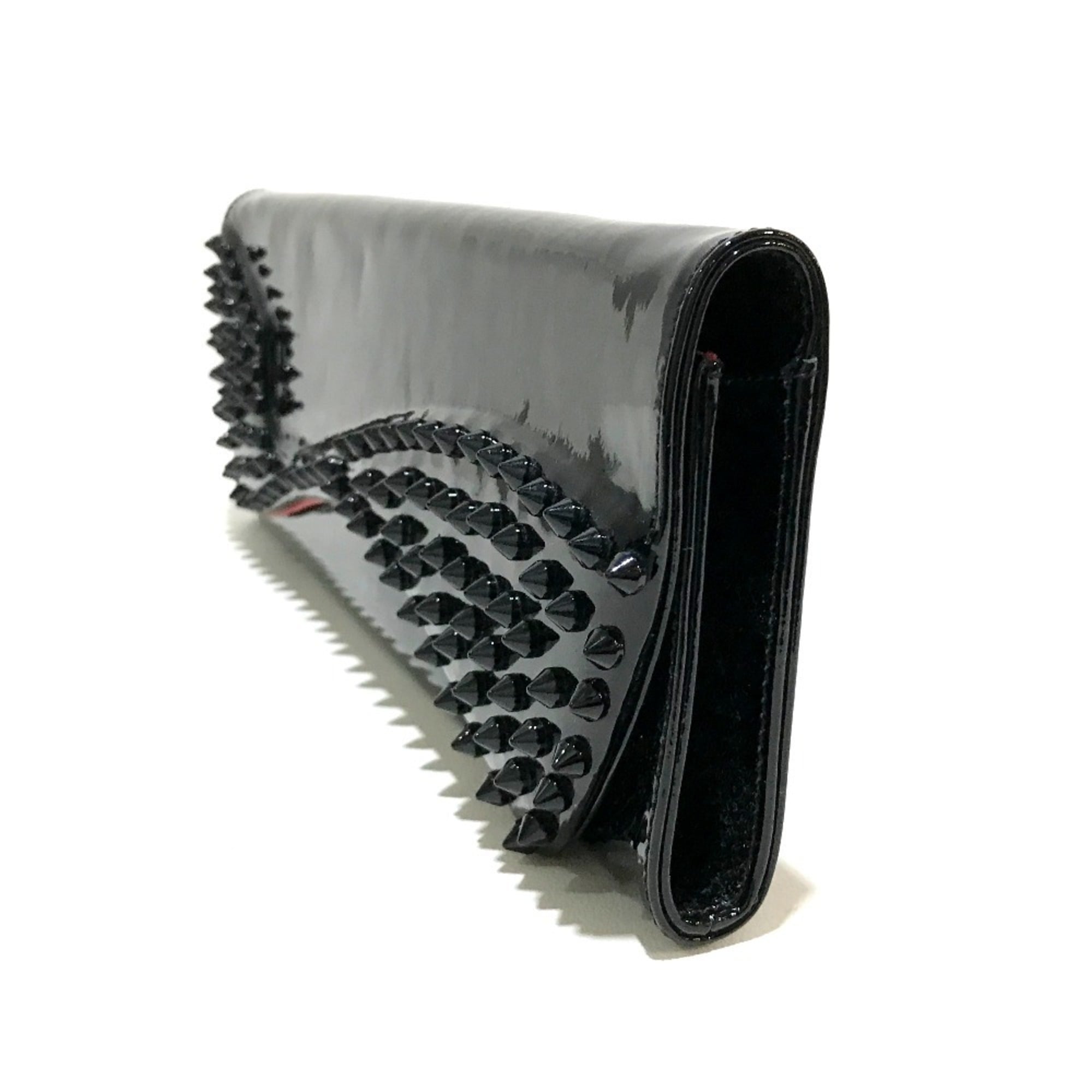 Christian Louboutin Black Patent Leather Clutch Bag (Pre-Owned)