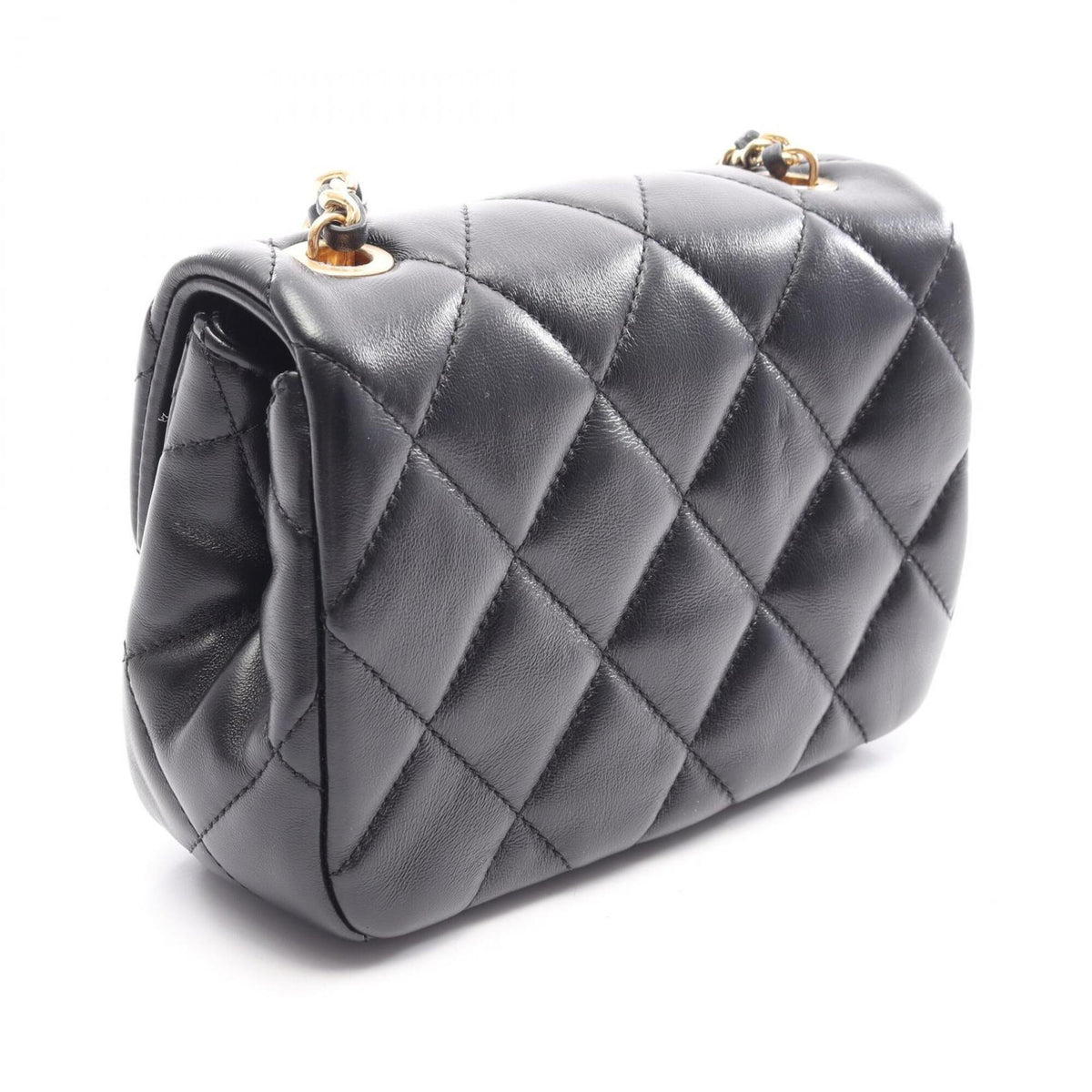 Chanel Black Leather Handbag Shoulder Bag (Pre-Owned)