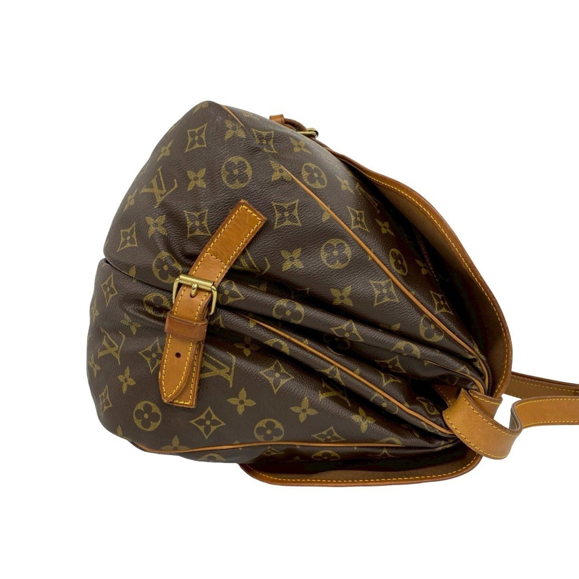 Louis Vuitton Brown Leather Pvc Shoulder Bag Sling Bag (Pre-Owned)