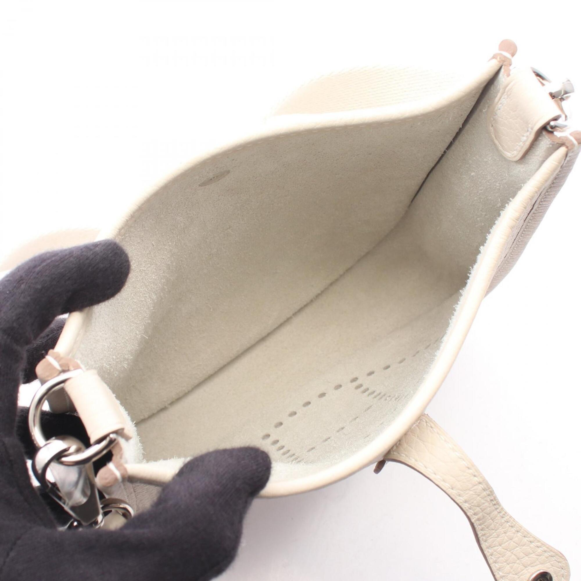 Hermes Cream Ivory Taurillon Clemence Leather Handbag Shoulder Bag (Pre-Owned)