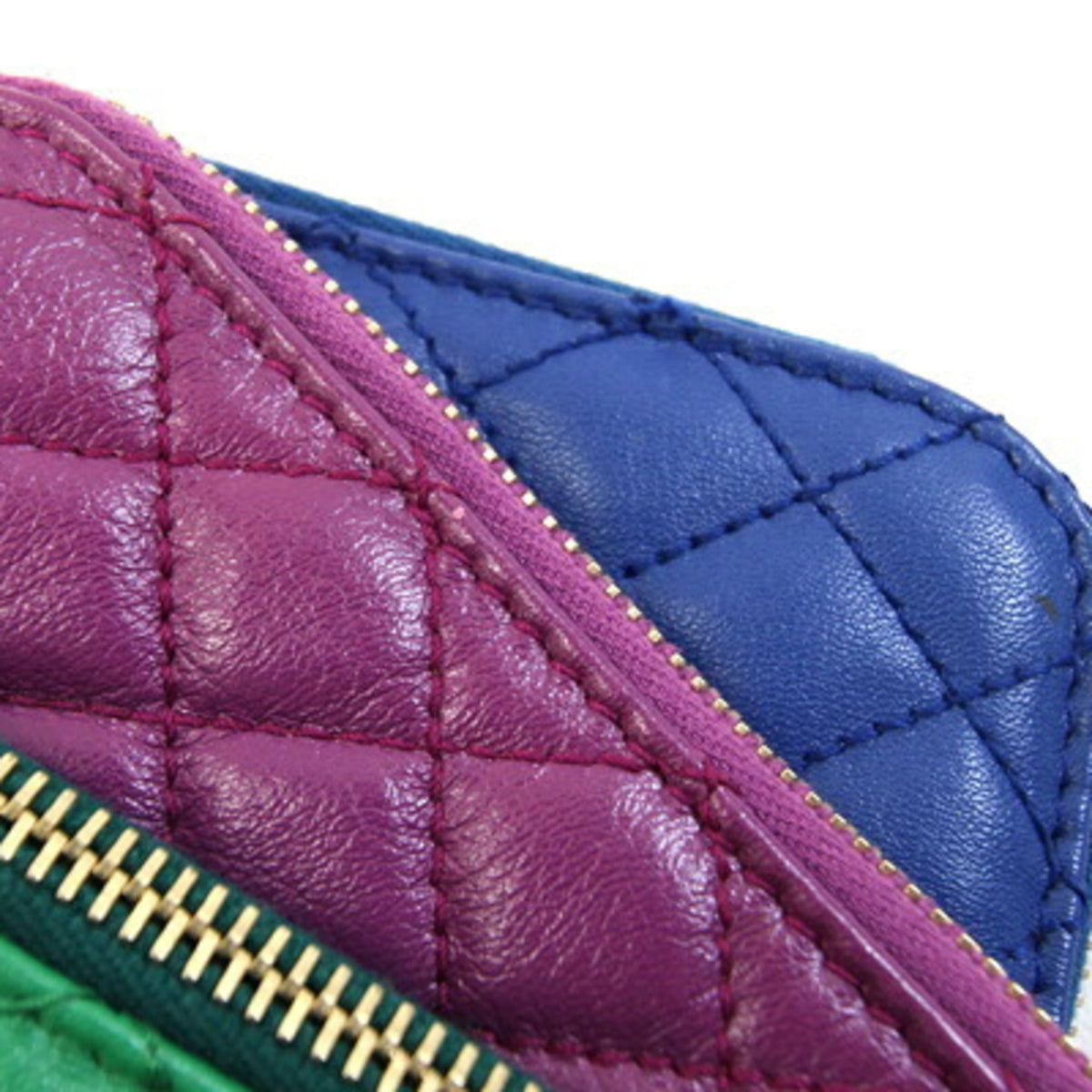 Dolce & Gabbana Blue Green Purple Leather Clutch Bag (Pre-Owned)