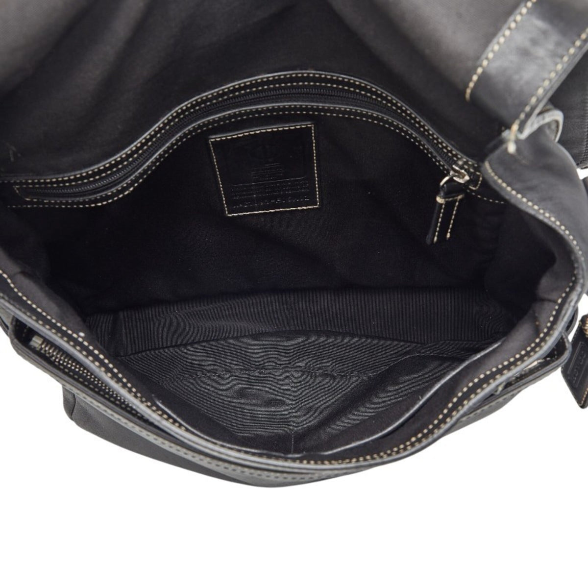 Coach Black Leather Messenger Bag Shoulder Bag (Pre-Owned)