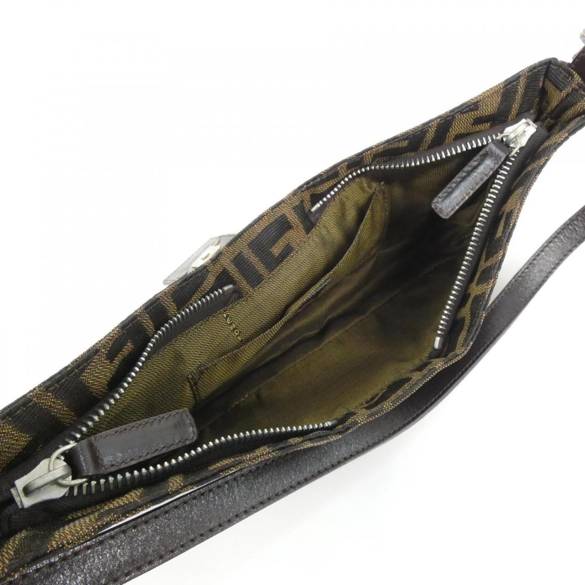 Fendi Brown Canvas Shoulder Bag (Pre-Owned)
